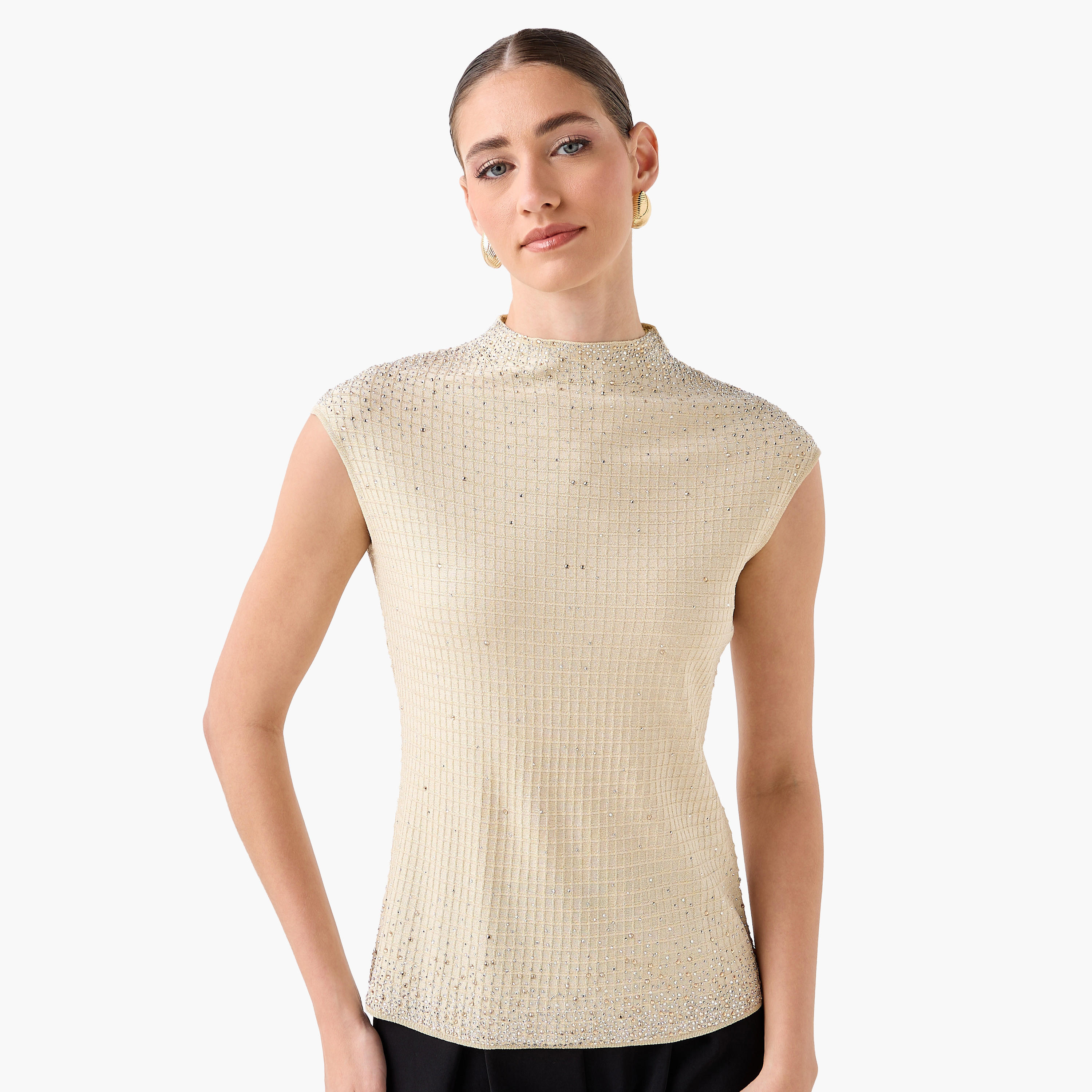 بلوزة بتفاصيل مزينة من آيكونيك-women-clothing-shirtsandblouses-blouses-image-4