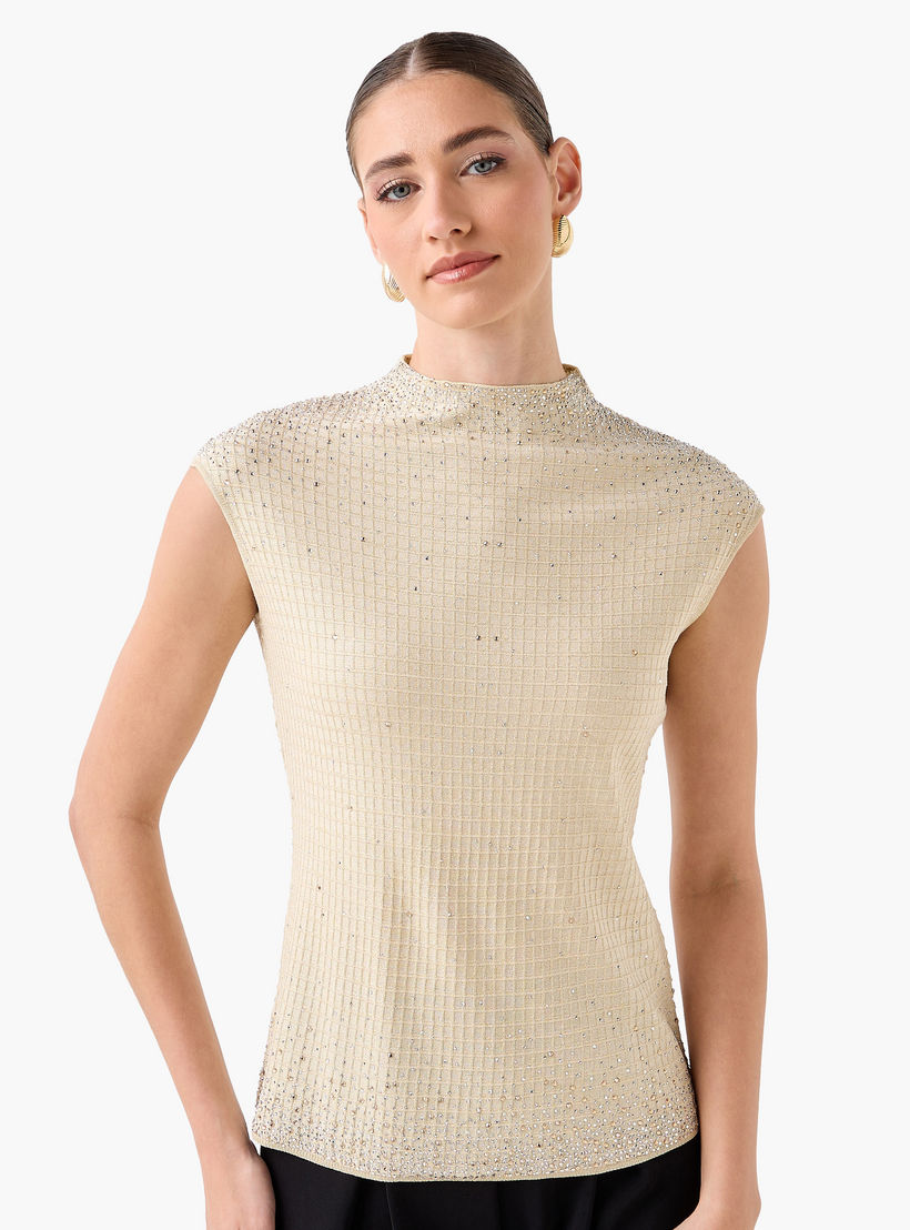 بلوزة بتفاصيل مزينة من آيكونيك-women-clothing-shirtsandblouses-blouses-image-4