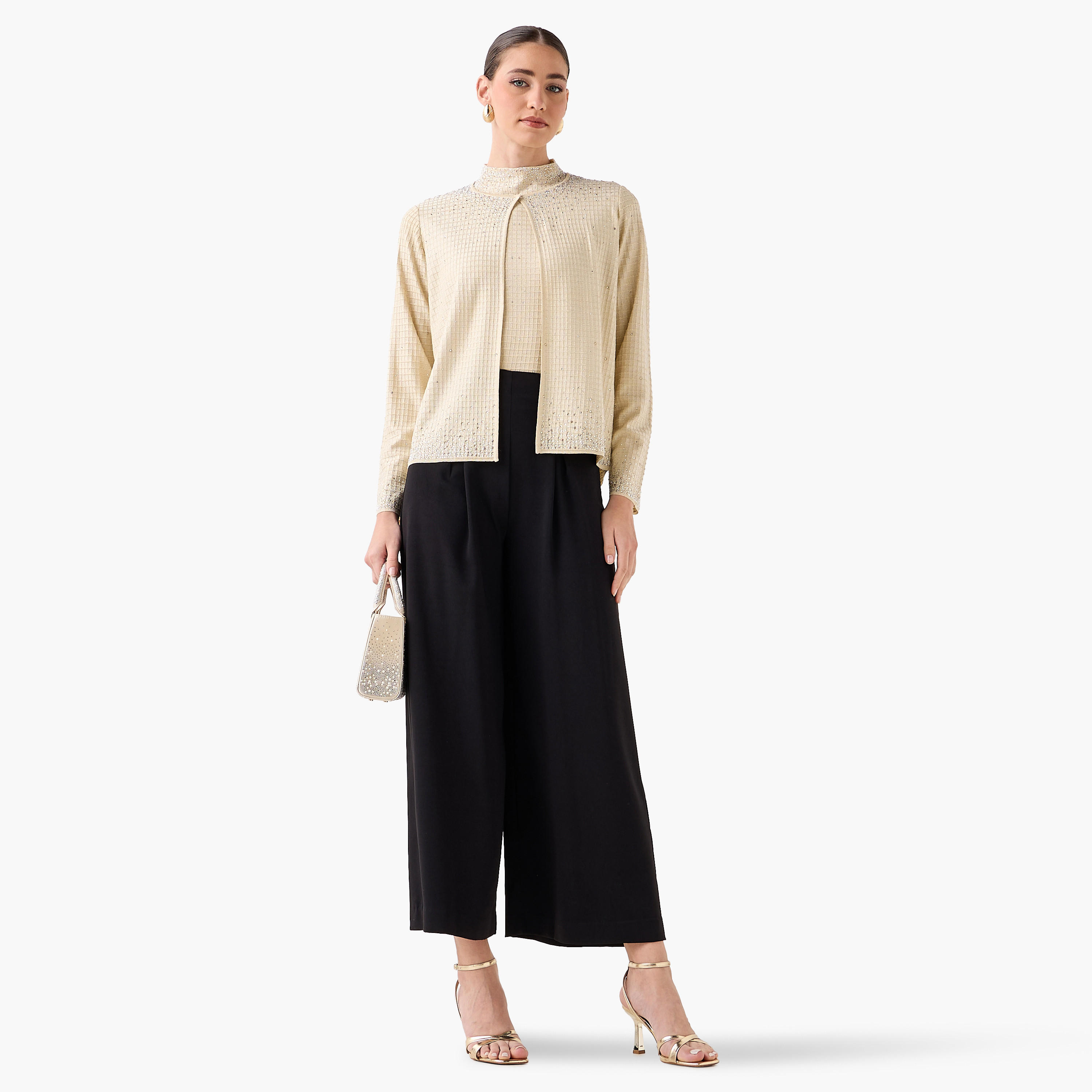 بلوزة بتفاصيل مزينة من آيكونيك-women-clothing-shirtsandblouses-blouses-image-3