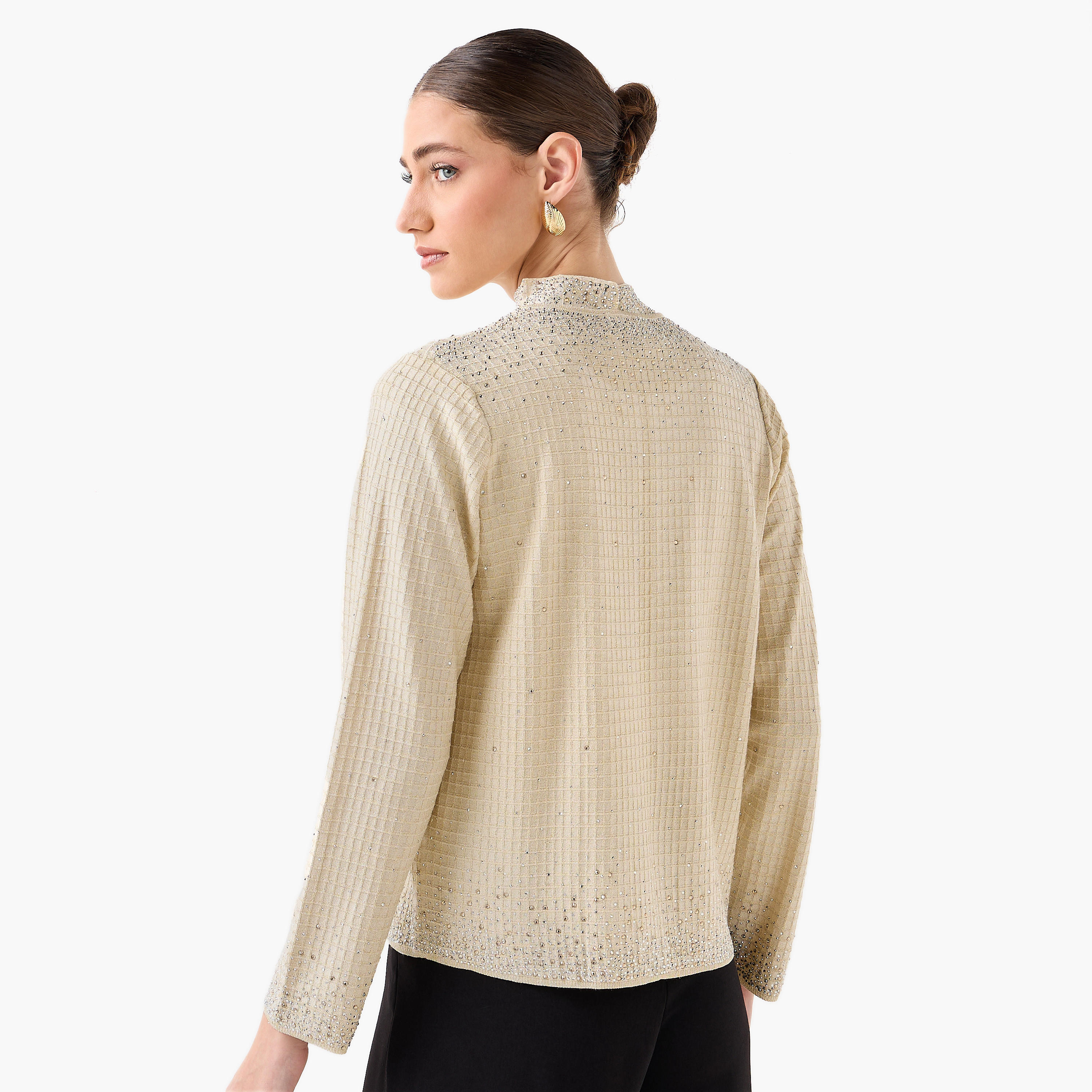 Iconic Embellished Round Neck Shrug-women-winterwear-cardigansandjumpers-cardigans-image-4