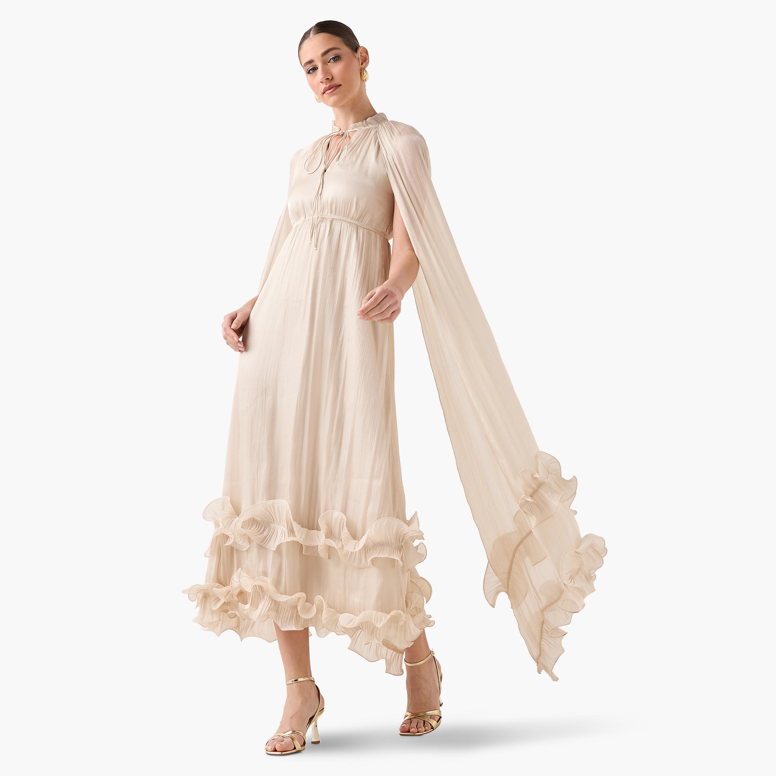فستان كاب ماكسي متعدد الطبقات بحافة كشكش-women-clothing-dresses-image-4