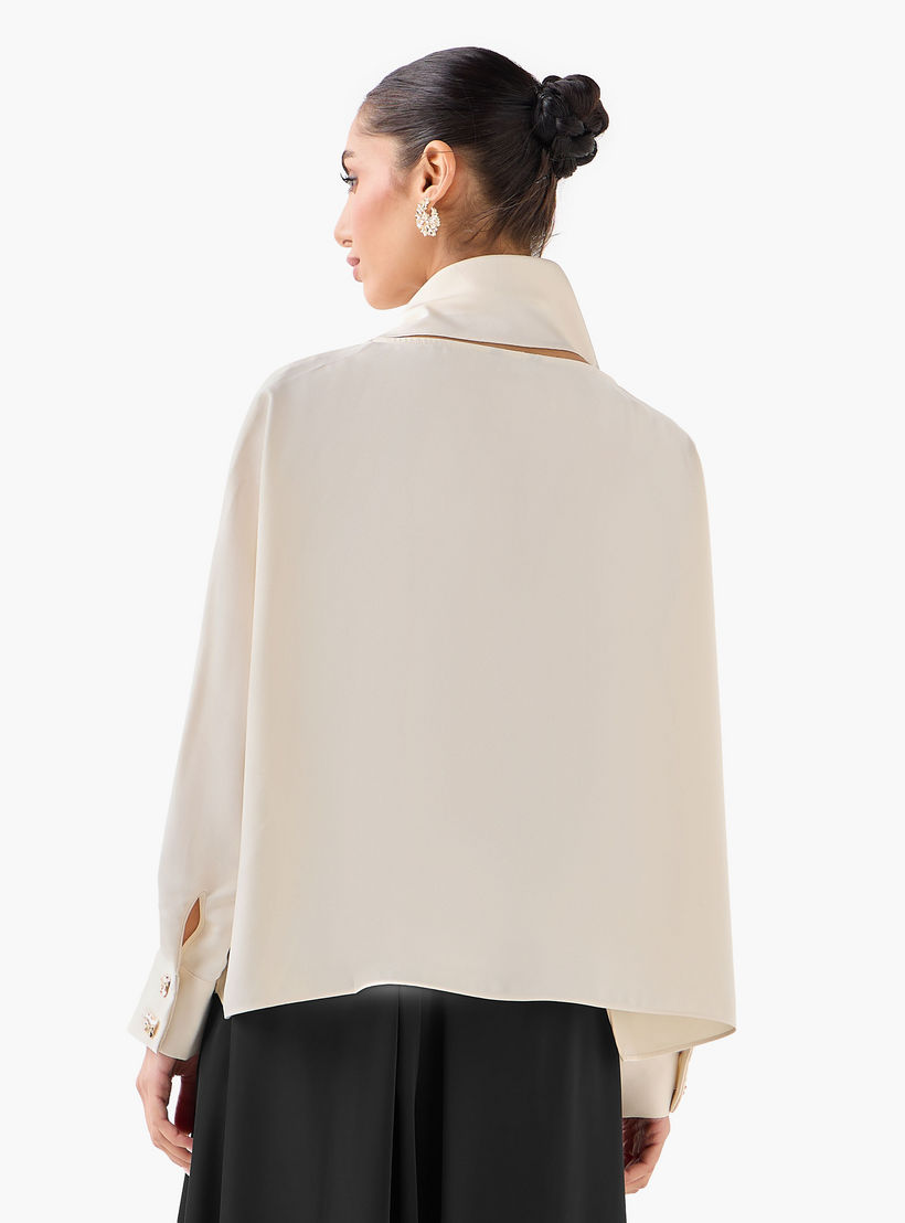 بلوزة بياقة وشاح منسدلة من آيكونيك-women-clothing-shirtsandblouses-blouses-image-4