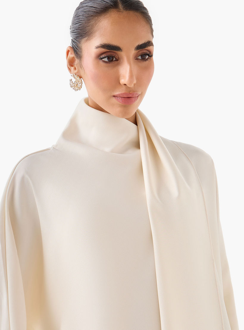 بلوزة بياقة وشاح منسدلة من آيكونيك-women-clothing-shirtsandblouses-blouses-image-2