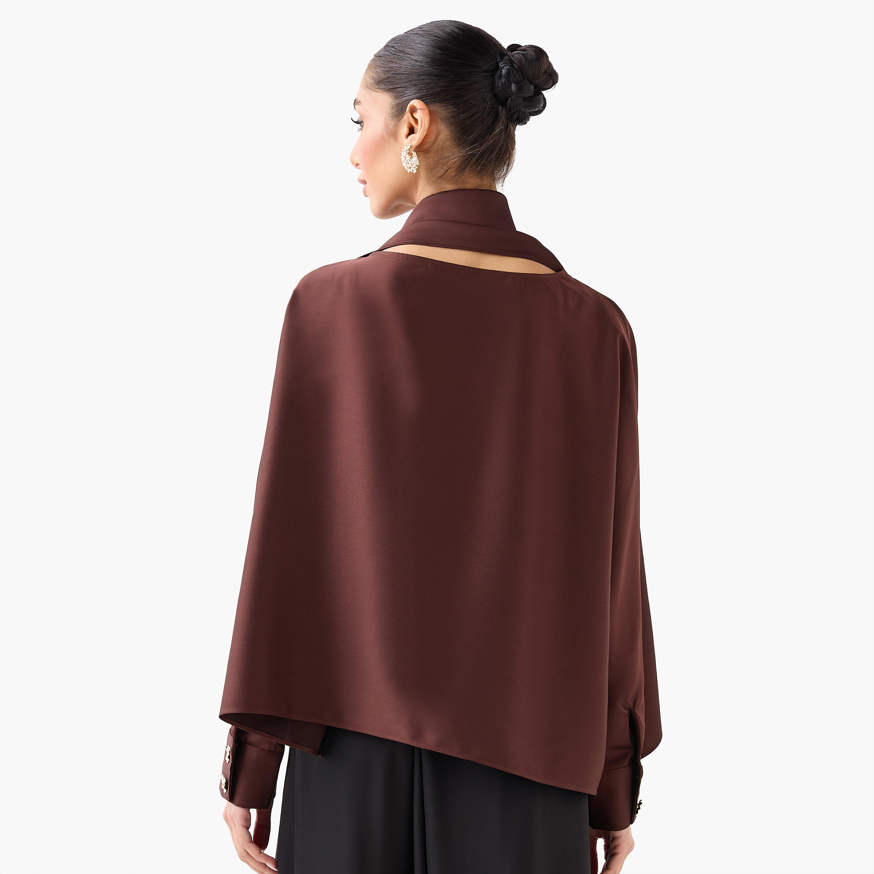 بلوزة منسدلة بوشاح وأكمام طويلة من آيكونيك-women-clothing-shirtsandblouses-blouses-image-3