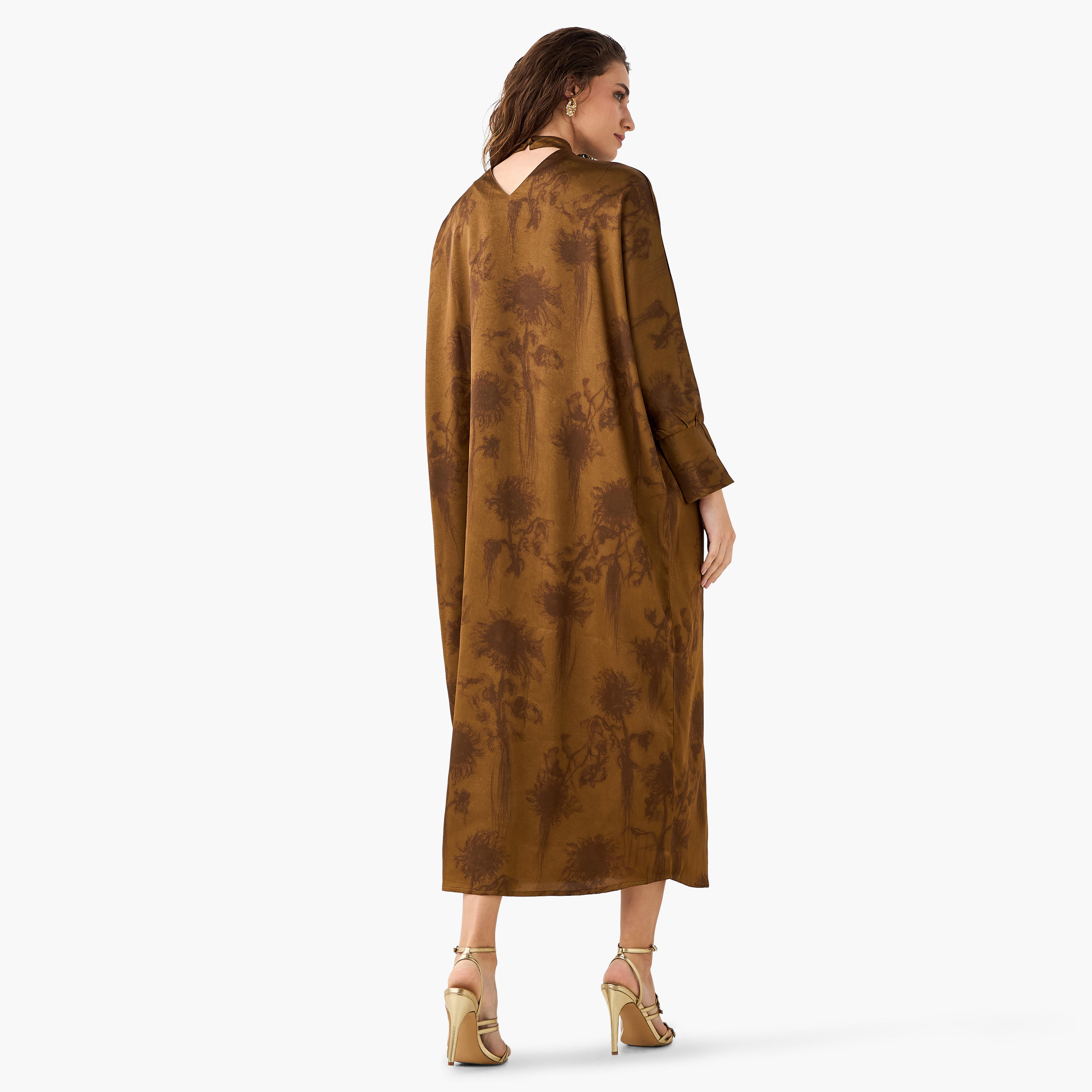 Iconic Printed Kaftan Dress with Keyhole Neck-women-clothing-dresses-image-6