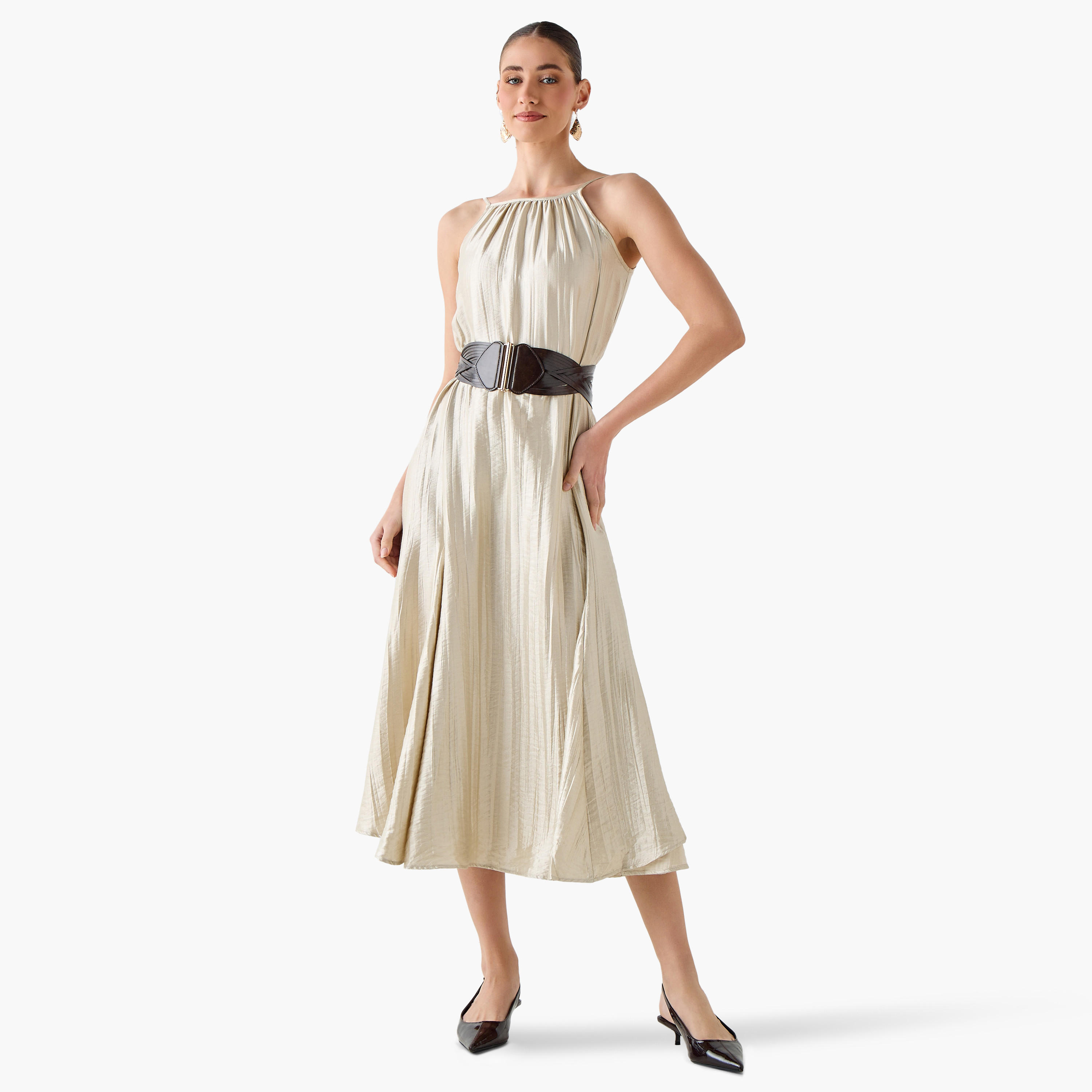 Iconic A-line Midi Dress with Spaghetti Straps-women-clothing-coordsets-image-4