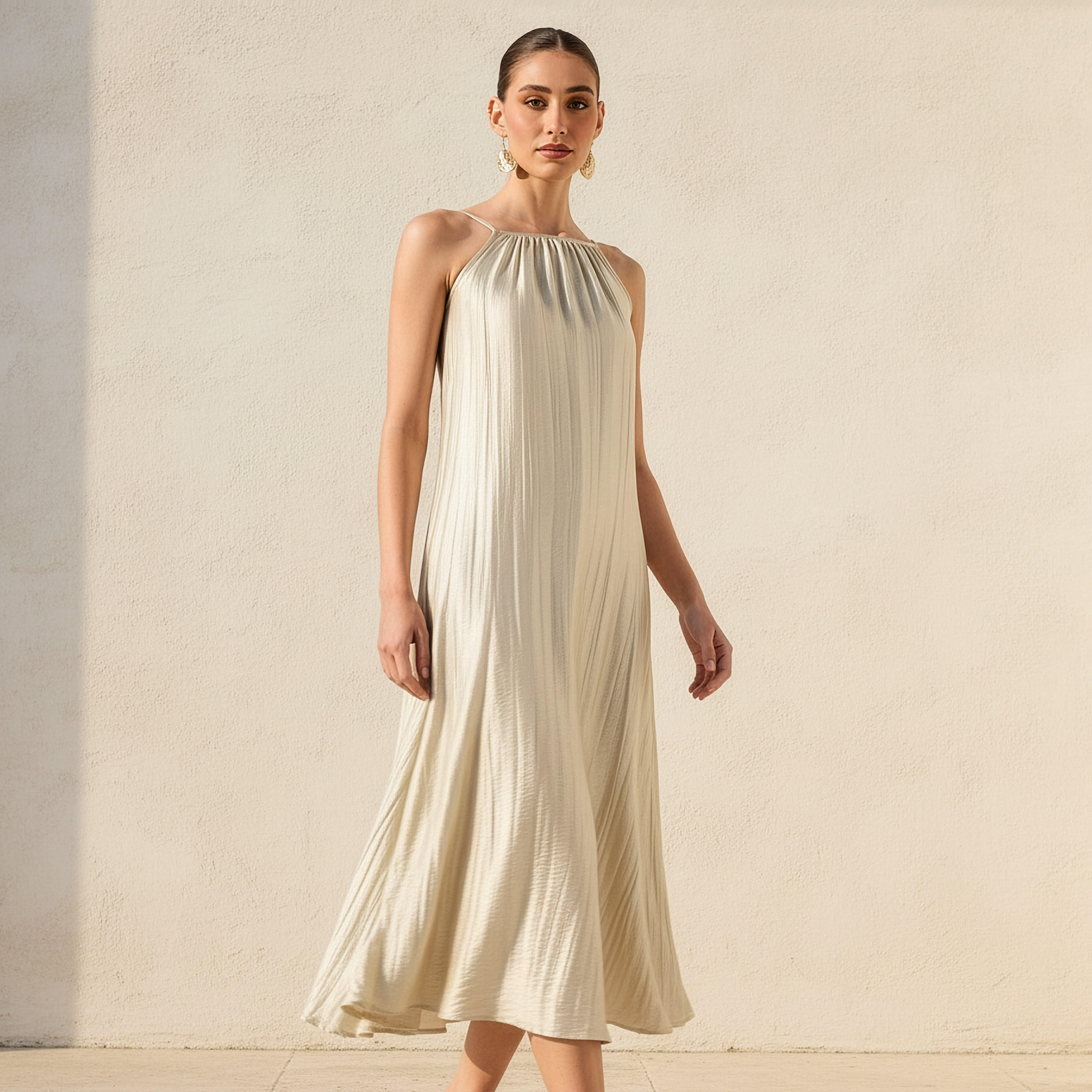 فستان إيه لاين ميدي بحمالات رفيعة من آيكونيك-women-clothing-coordsets-image-1