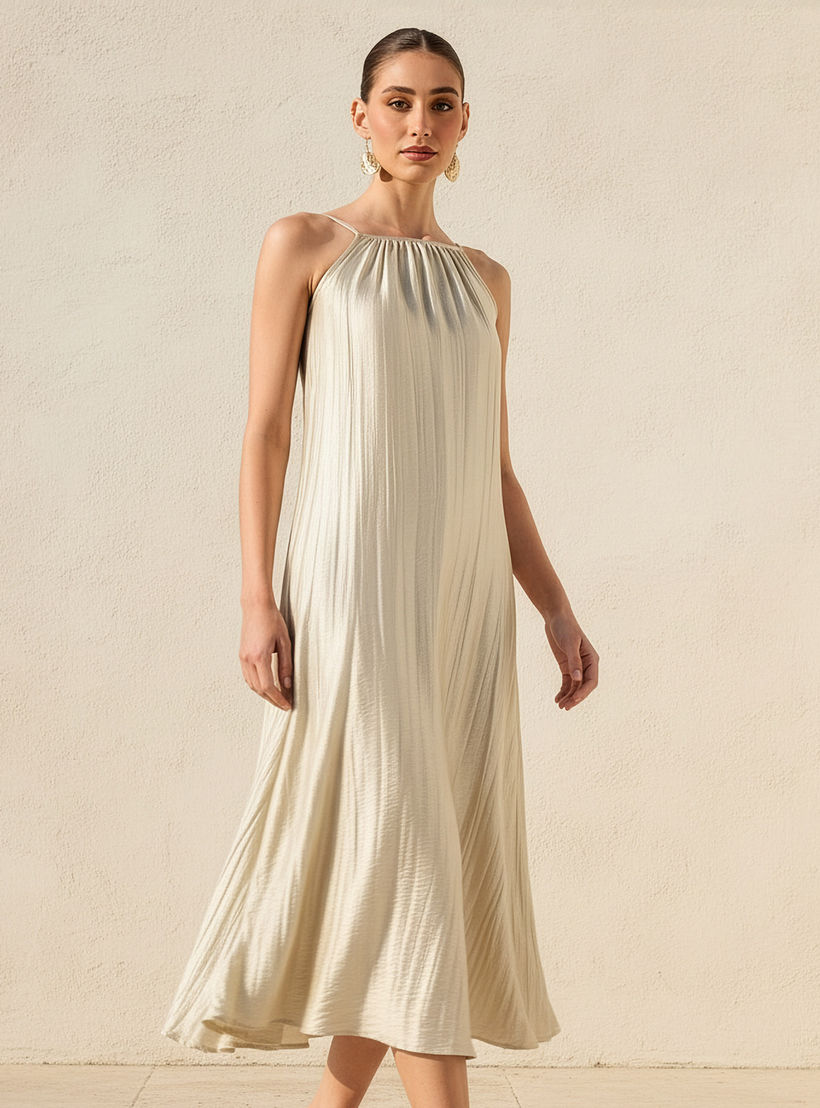 فستان إيه لاين ميدي بحمالات رفيعة من آيكونيك-women-clothing-coordsets-image-1