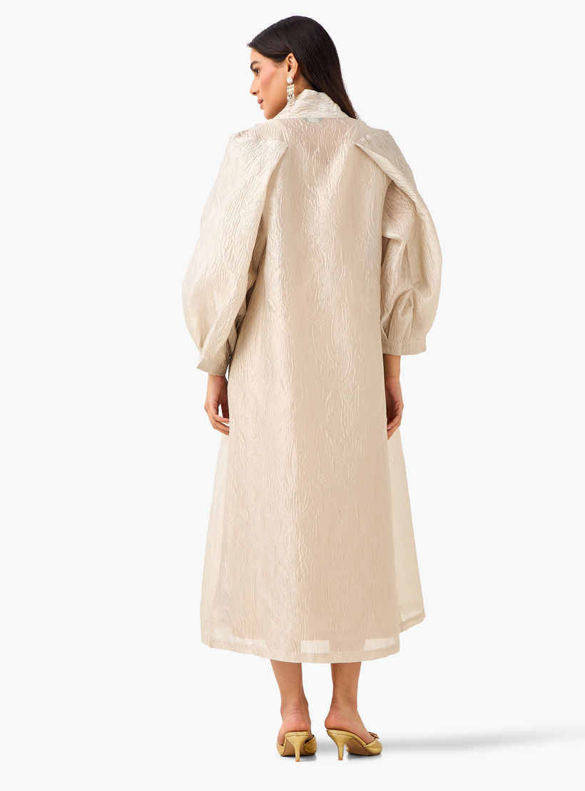 سترة شروغ كيمونو طويلة بارزة الملمس بمقدمة مفتوحة من آيكونيك-women-clothing-coordsets-image-2