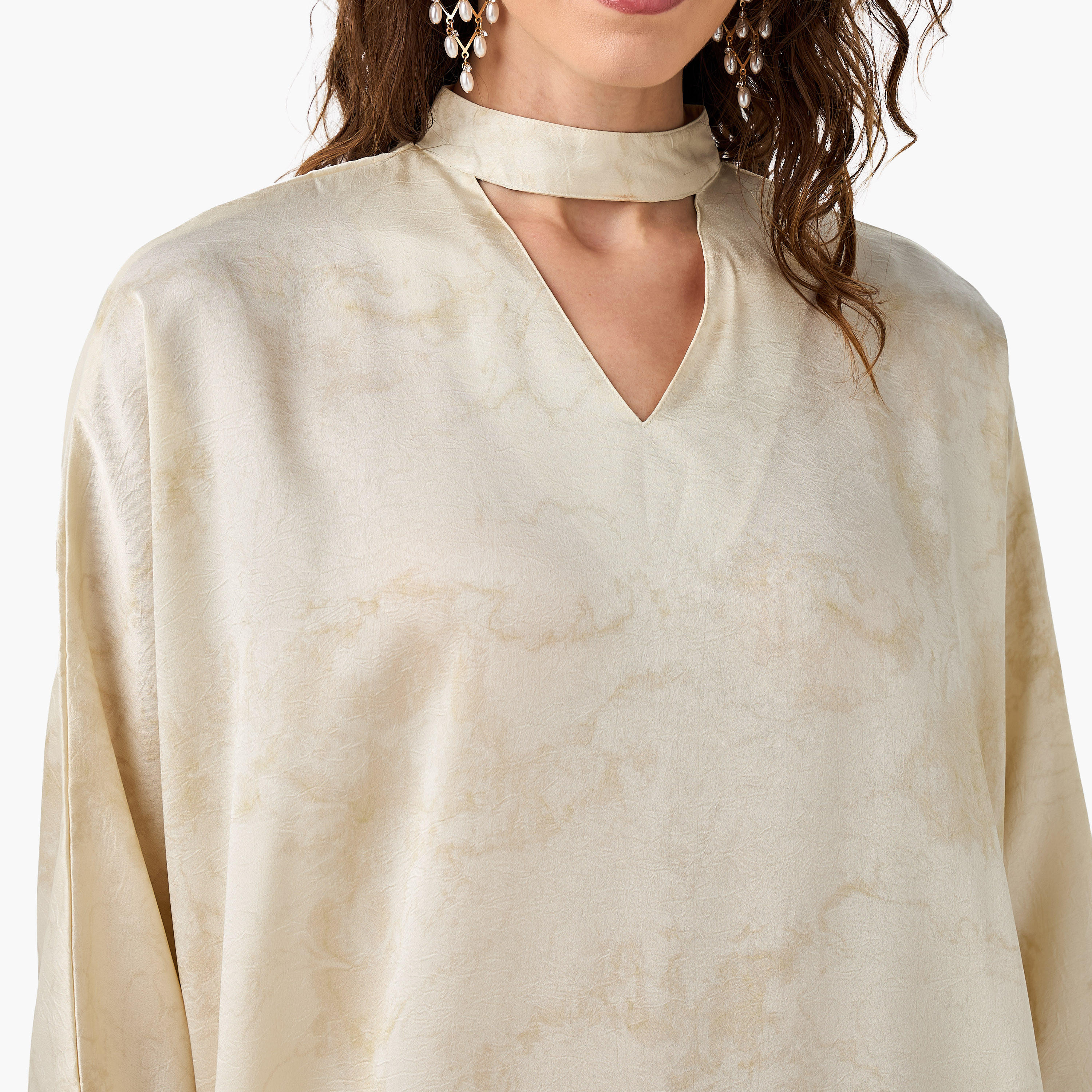 Iconic Printed Kaftan Dress with Keyhole Neck-women-clothing-dresses-image-2
