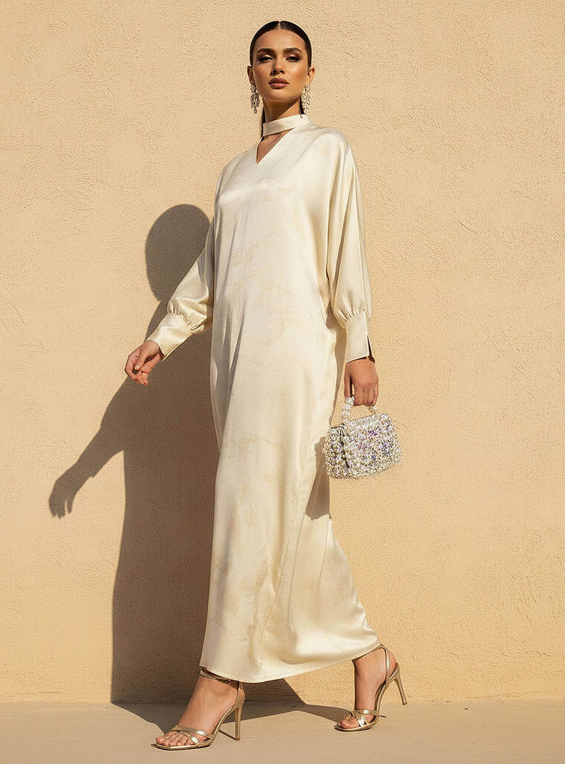 Iconic Printed Kaftan Dress with Keyhole Neck-women-clothing-dresses-image-3