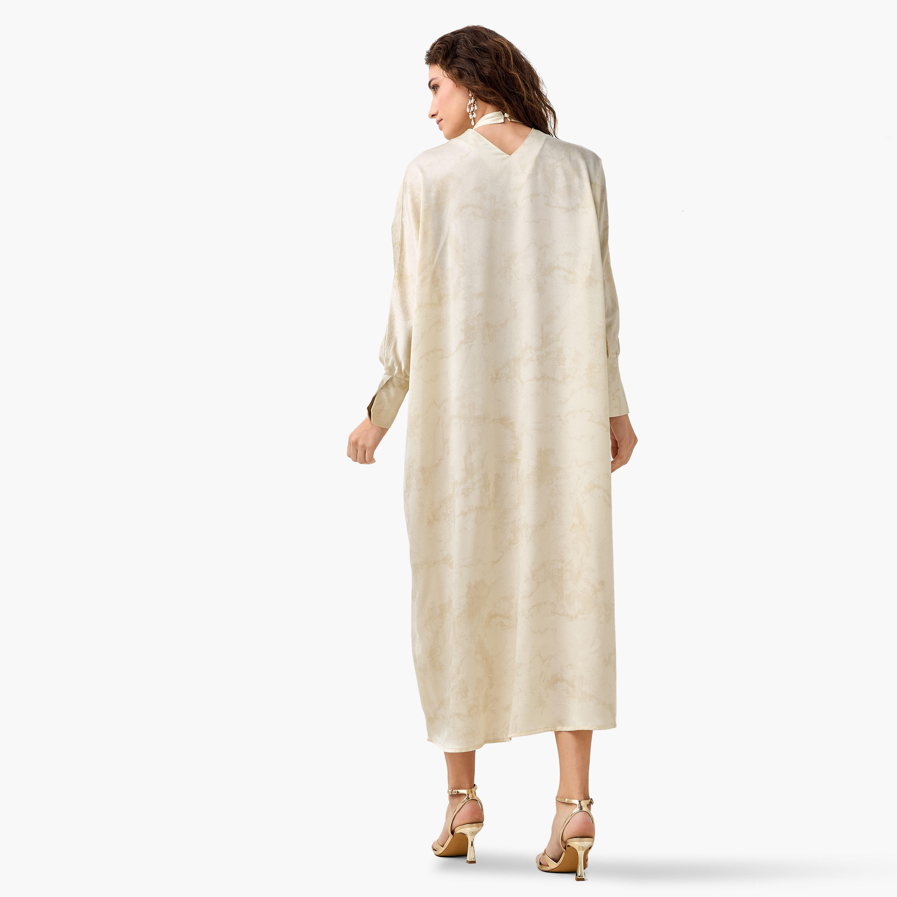 Iconic Printed Kaftan Dress with Keyhole Neck-women-clothing-dresses-image-6