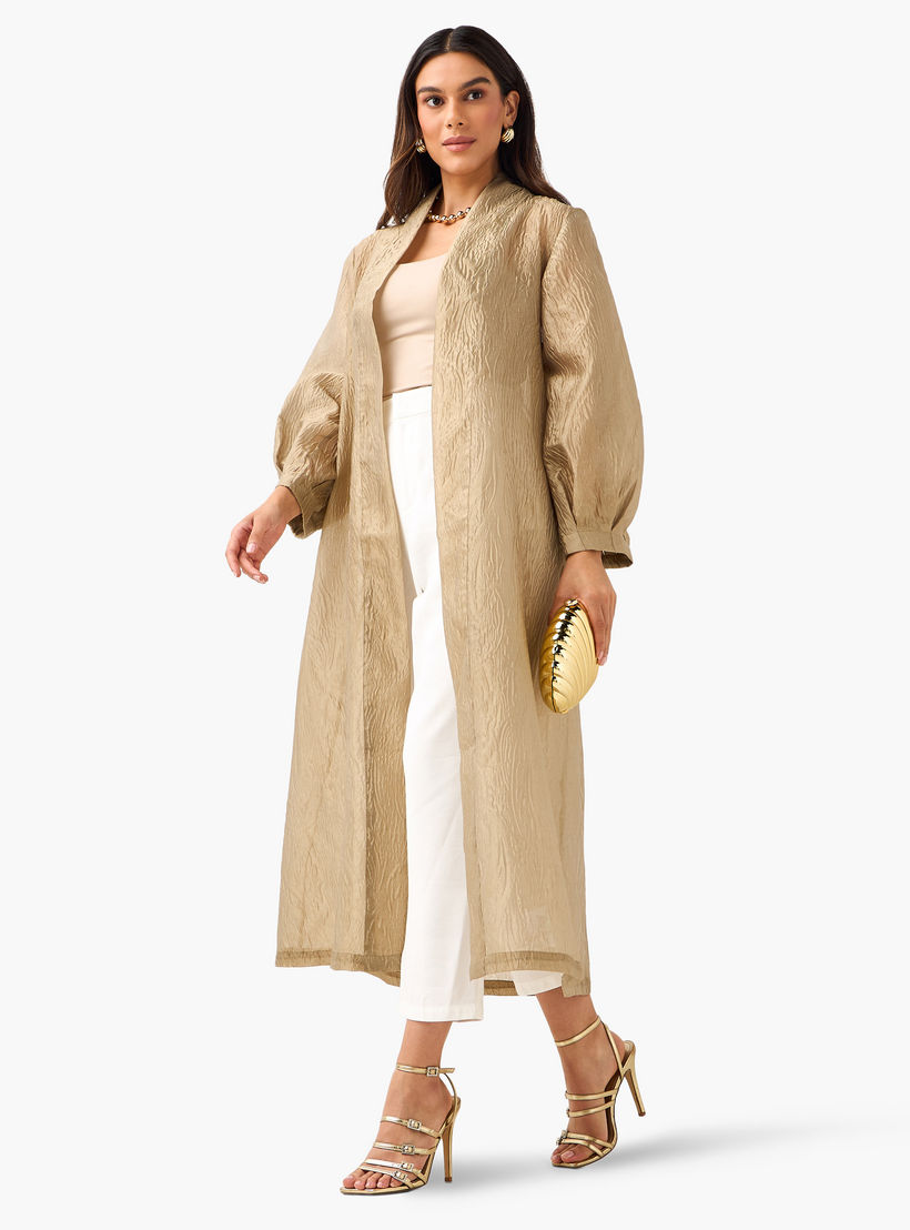 Iconic Longline Textured Open Front Kimono Shrug-women-clothing-coordsets-image-4