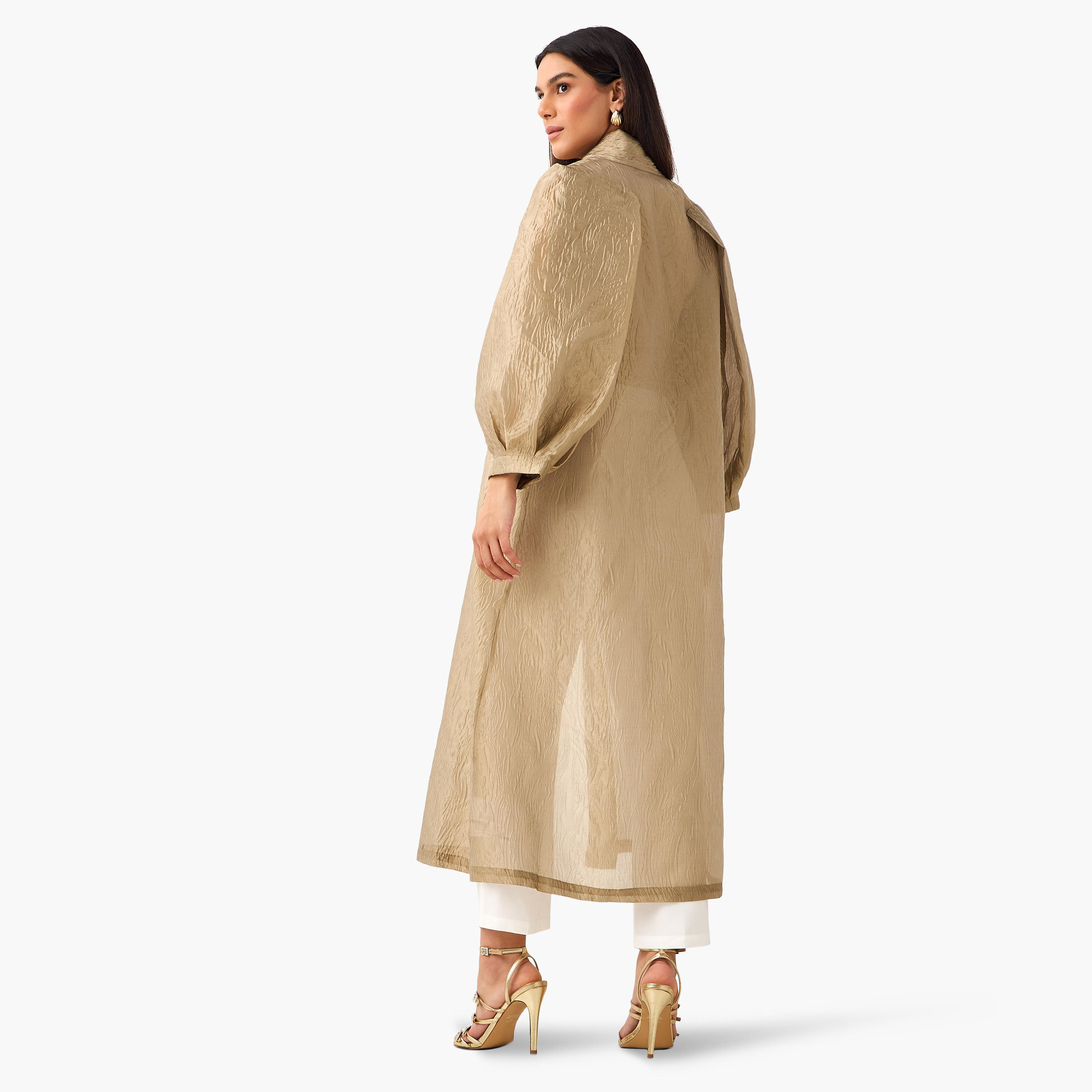 Iconic Longline Textured Open Front Kimono Shrug-women-clothing-coordsets-image-5