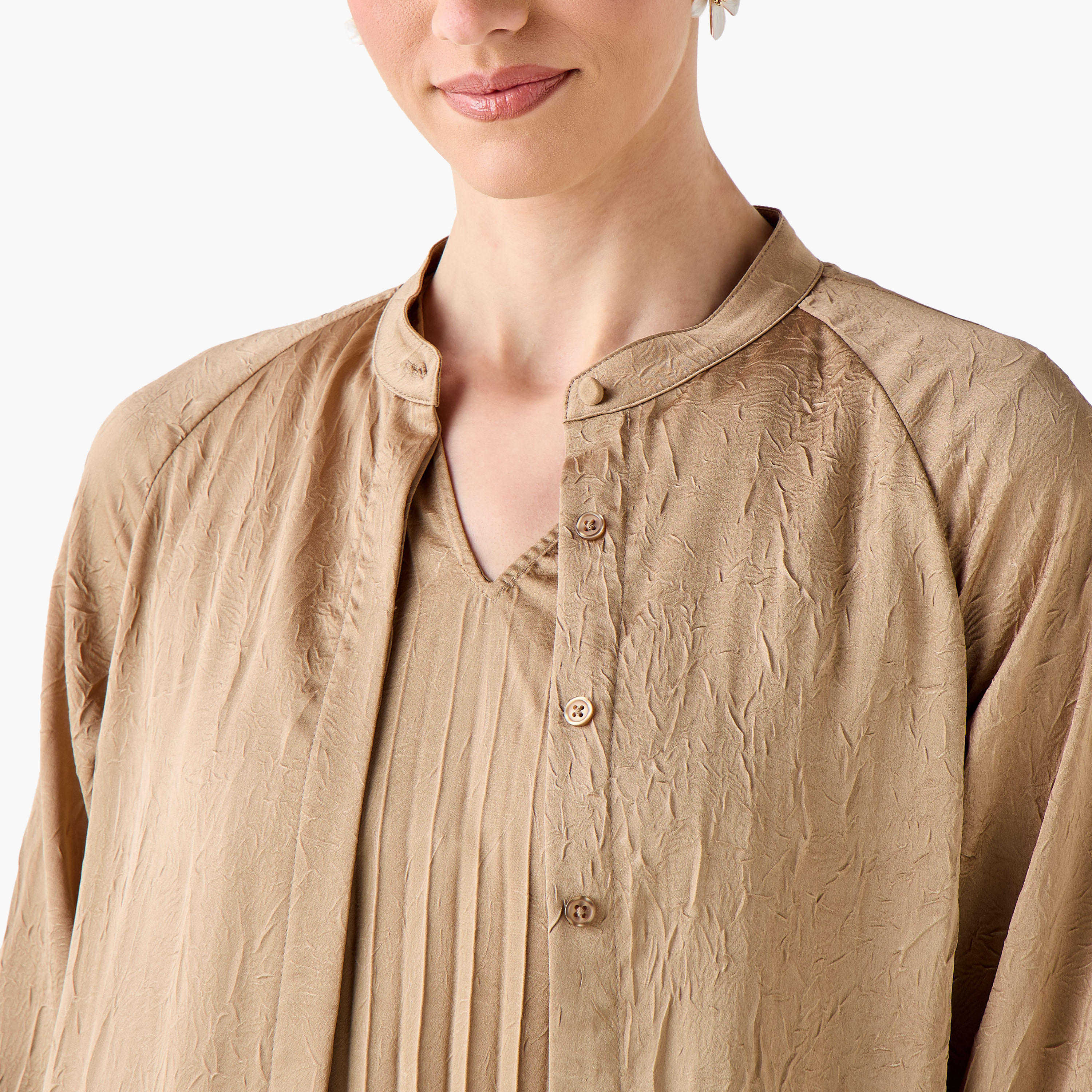 فستان إيه لاين بكسرات مع سترة طويلة من أيكونيك-women-clothing-coordsets-image-2
