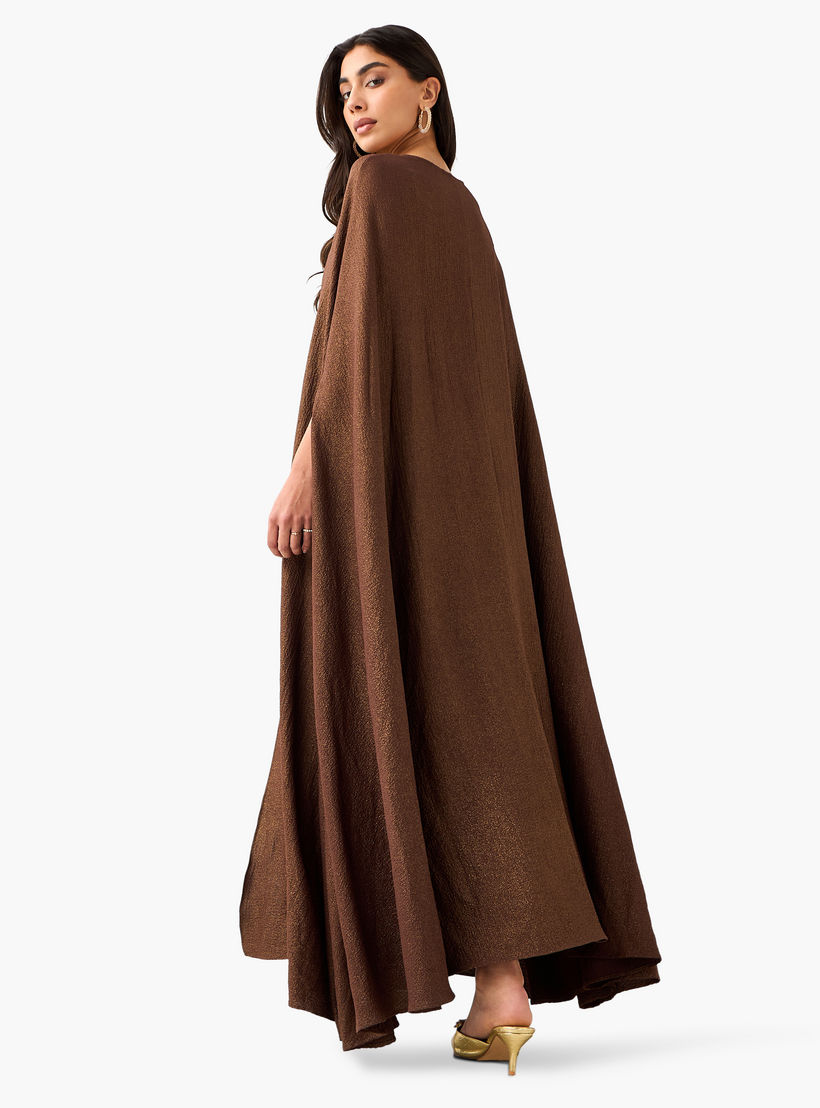 Iconic A-line Maxi Dress with Textured Design and Button Detail Cape-women-clothing-coordsets-image-5