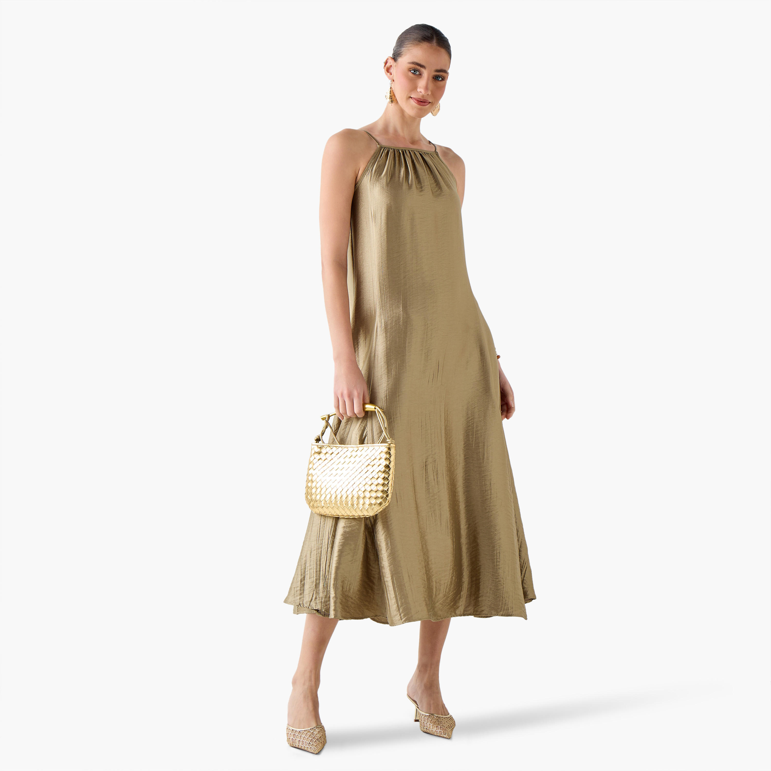 Iconic A-line Midi Dress with Spaghetti Straps-women-clothing-coordsets-image-3