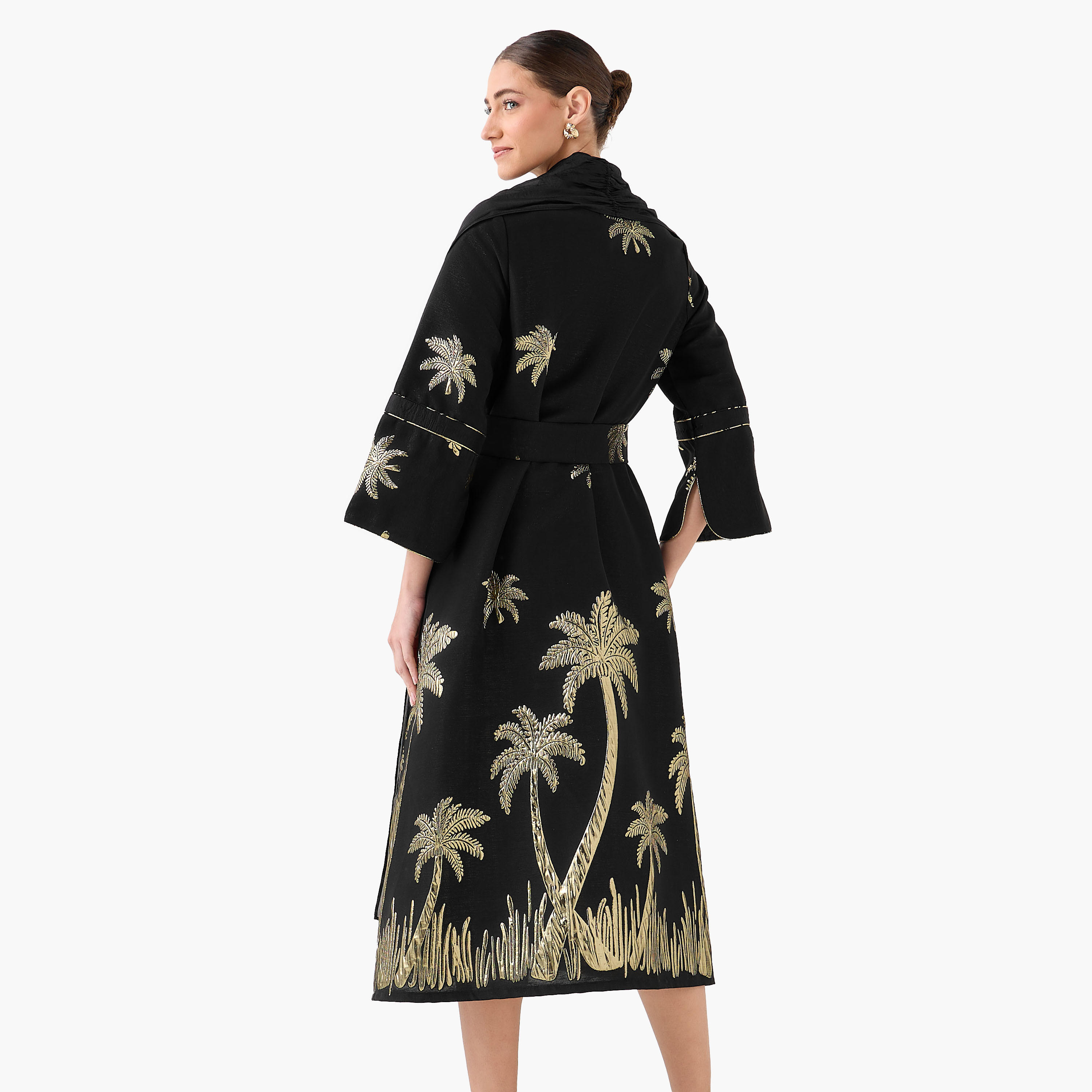 Iconic Relaxed Fit Jacquard Shrug with Tie-Up Belt-women-clothing-shirtsandblouses-blouses-image-6