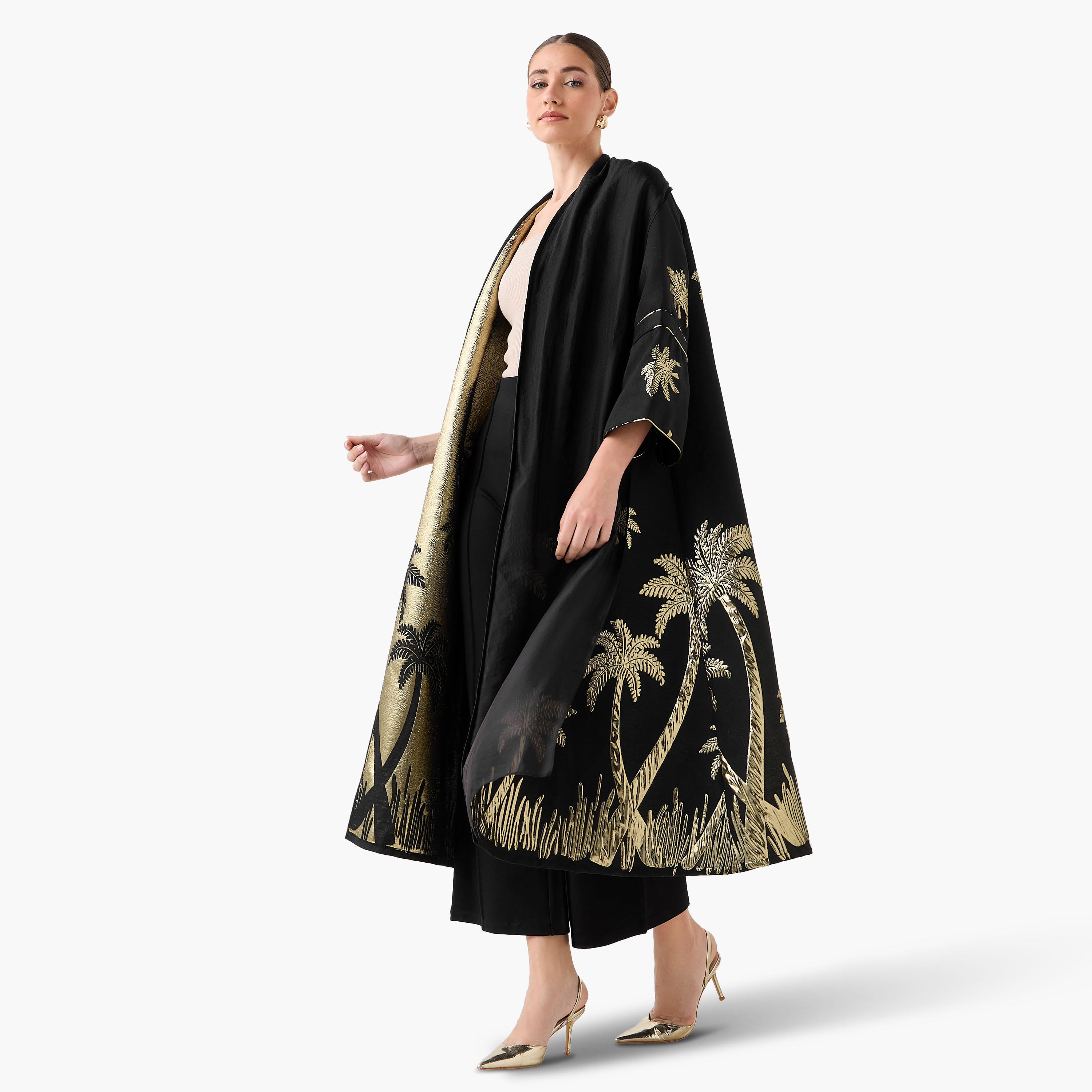 Iconic Relaxed Fit Jacquard Shrug with Tie-Up Belt-women-clothing-shirtsandblouses-blouses-image-8