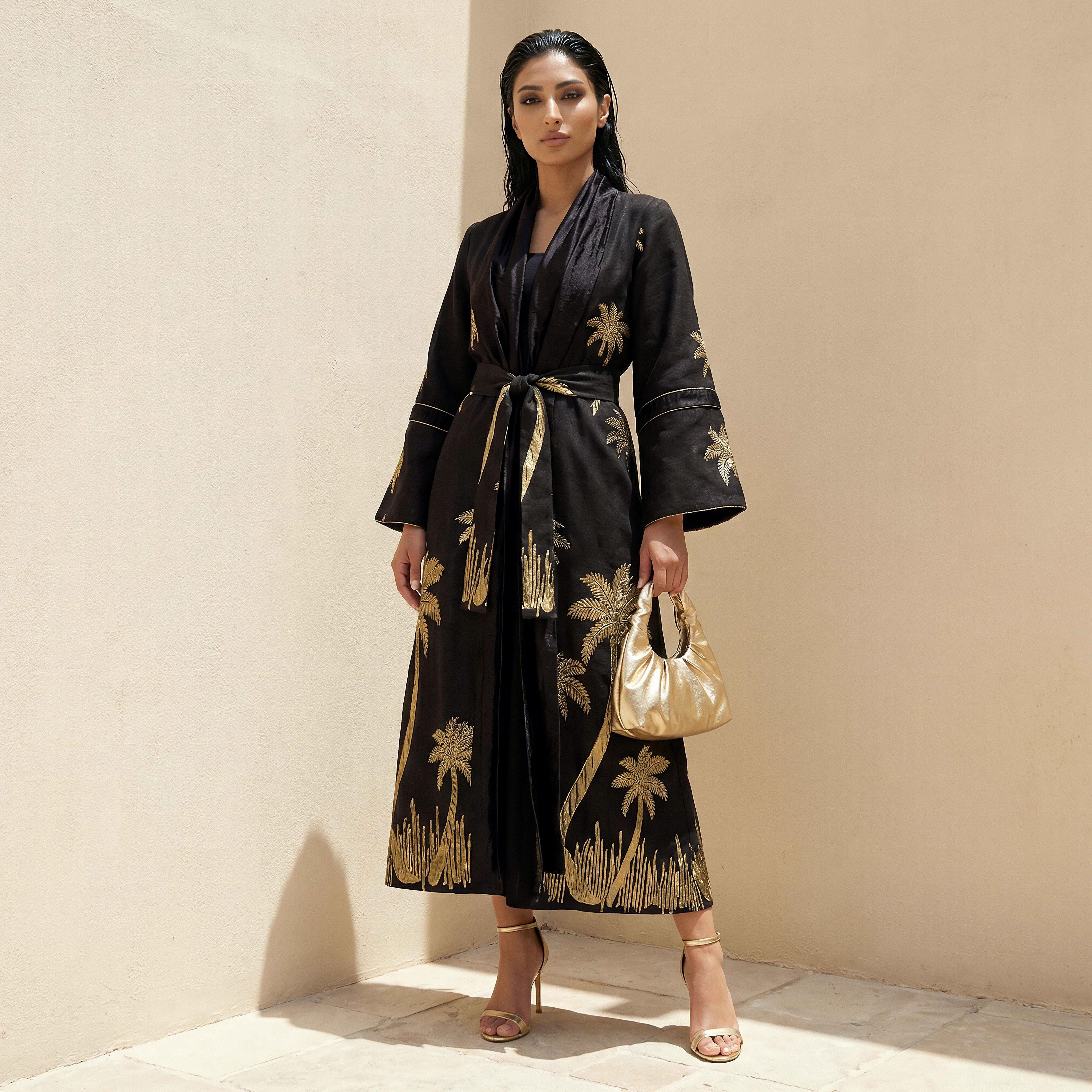 Iconic Relaxed Fit Jacquard Shrug with Tie-Up Belt-women-clothing-shirtsandblouses-blouses-image-1