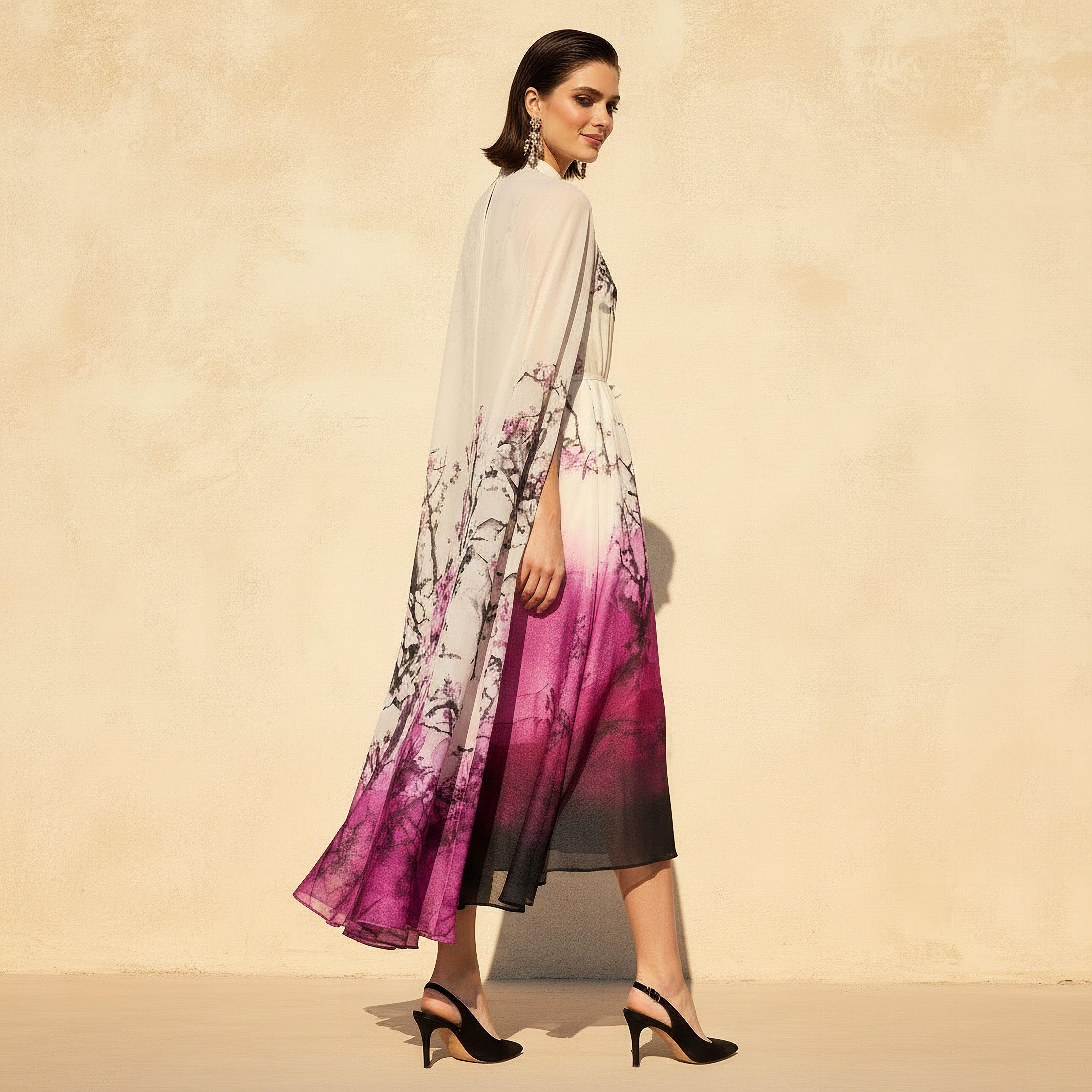 فستان ماكسي إيه لاين مع رداء من آيكونيك-women-clothing-dresses-image-2