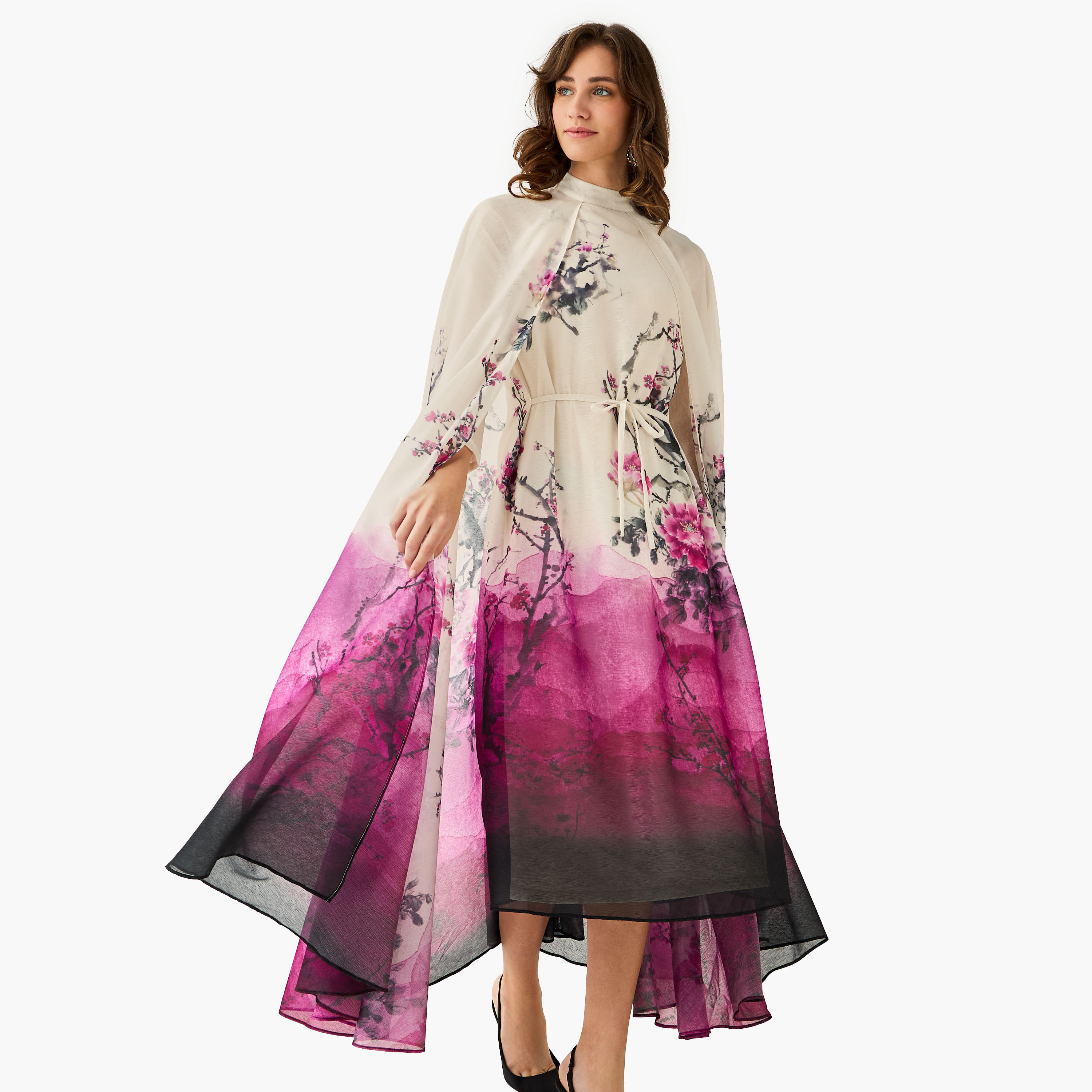فستان ماكسي إيه لاين مع رداء من آيكونيك-women-clothing-dresses-image-4