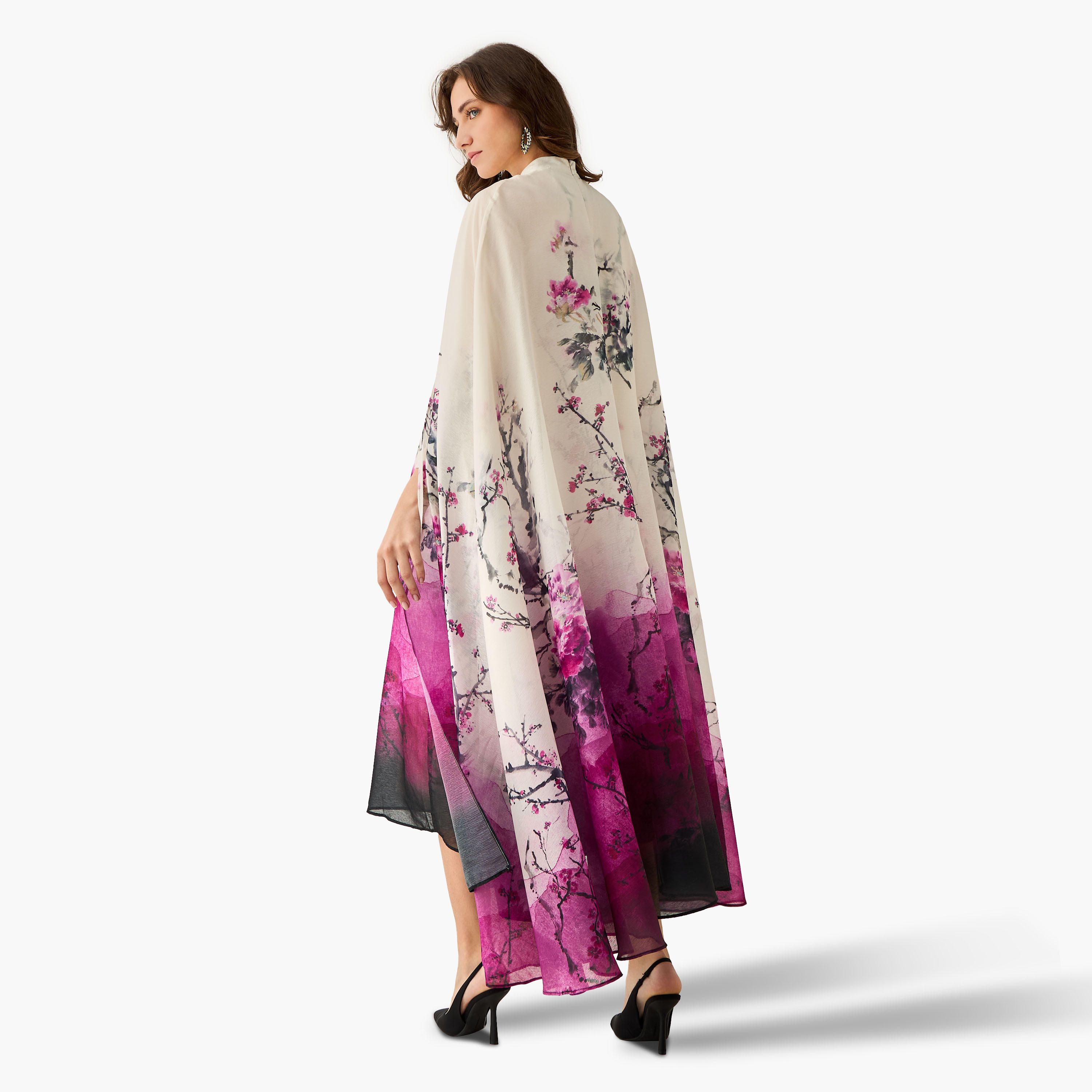 Iconic A-line Maxi Dress with Cape-women-clothing-dresses-image-6