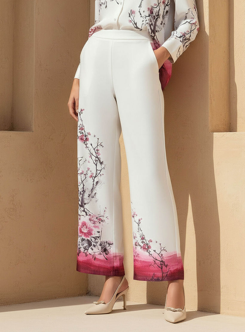 بنطلون واسع الساقين بطبعات زهرية من أيكونيك-women-clothing-coordsets-image-1