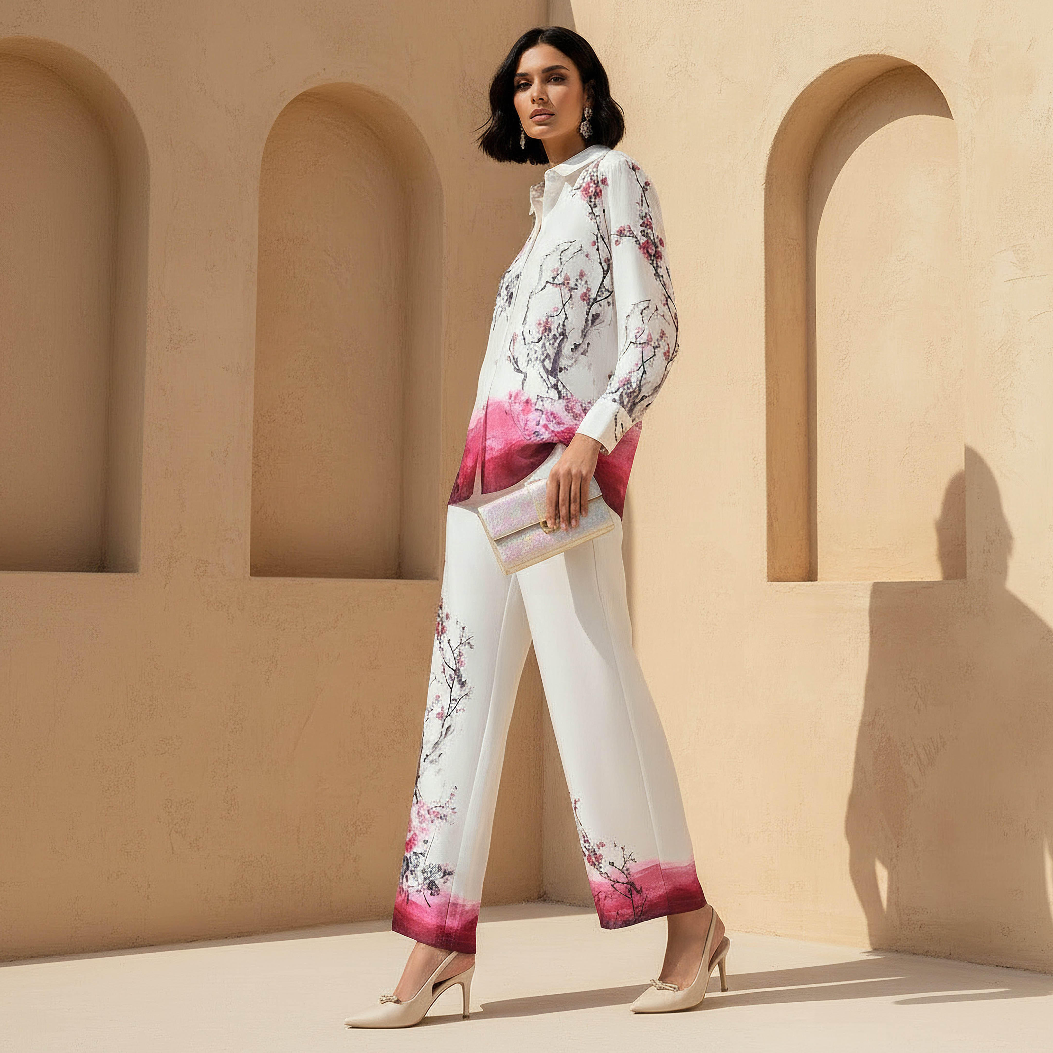 بنطلون واسع الساقين بطبعات زهرية من أيكونيك-women-clothing-coordsets-image-3