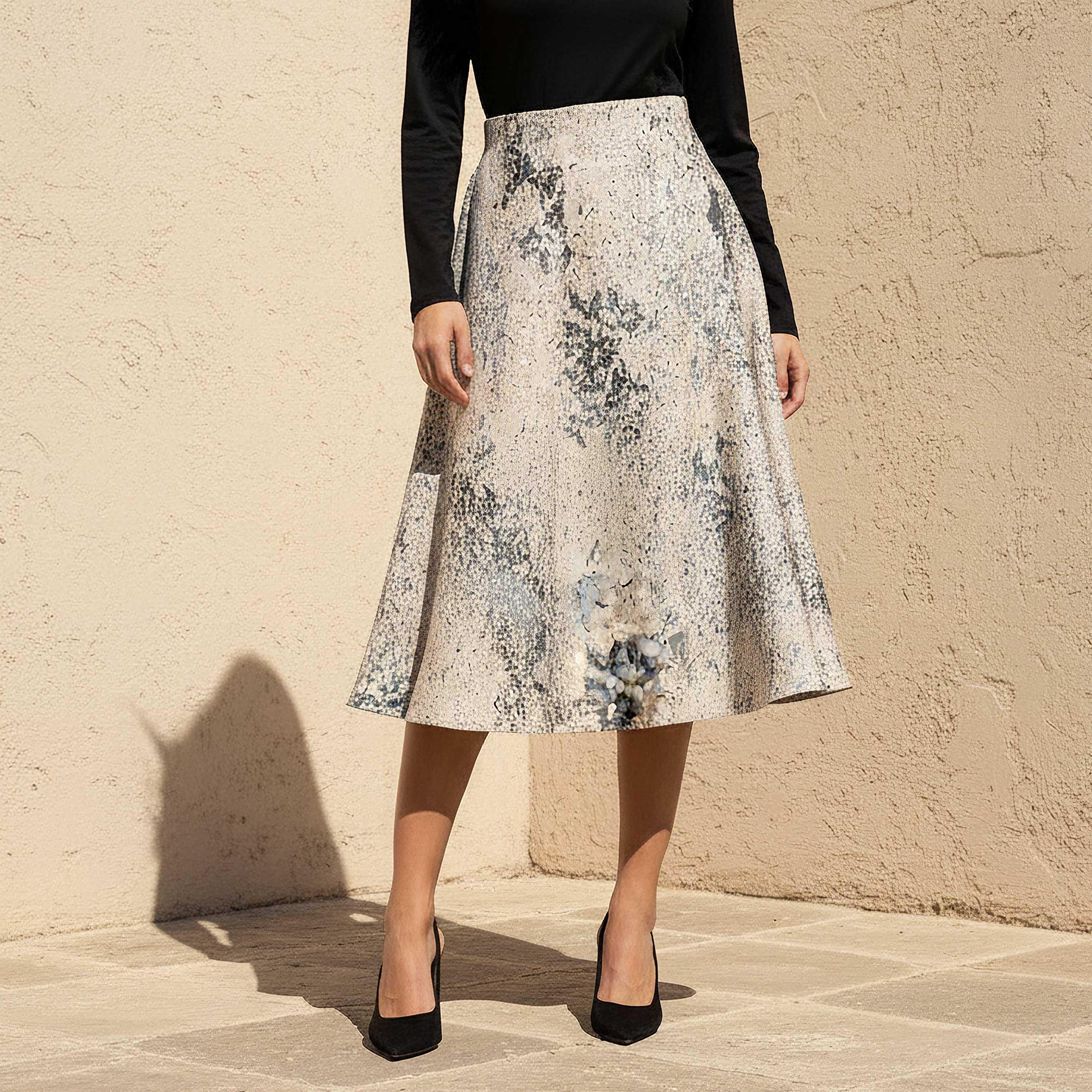 تنورة ميدي إيه لاين بسحاب إغلاق من أيكونيك-women-clothing-bottoms-skirts-image-1