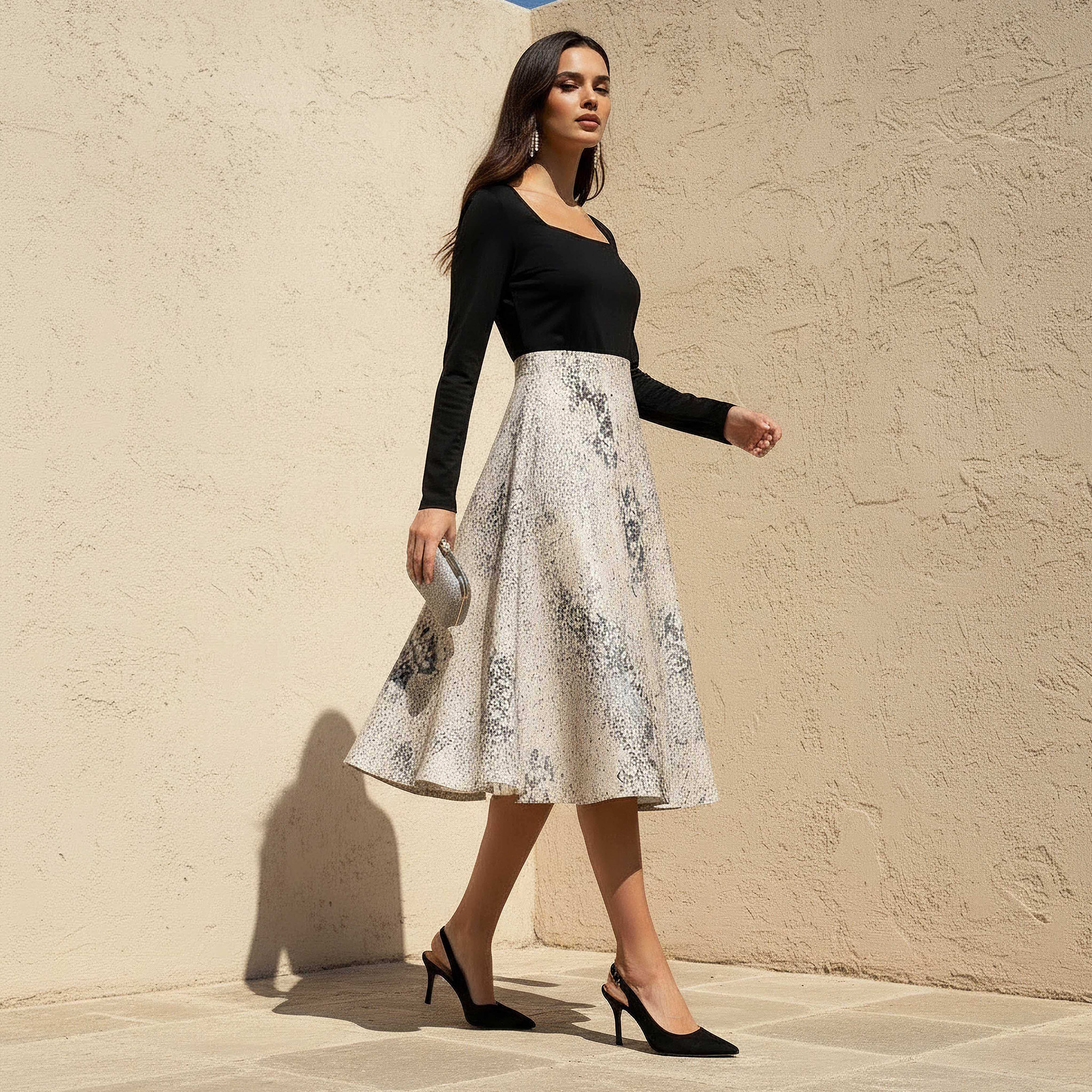 Iconic Midi A-line Skirt with Zip Closure-women-clothing-bottoms-skirts-image-2