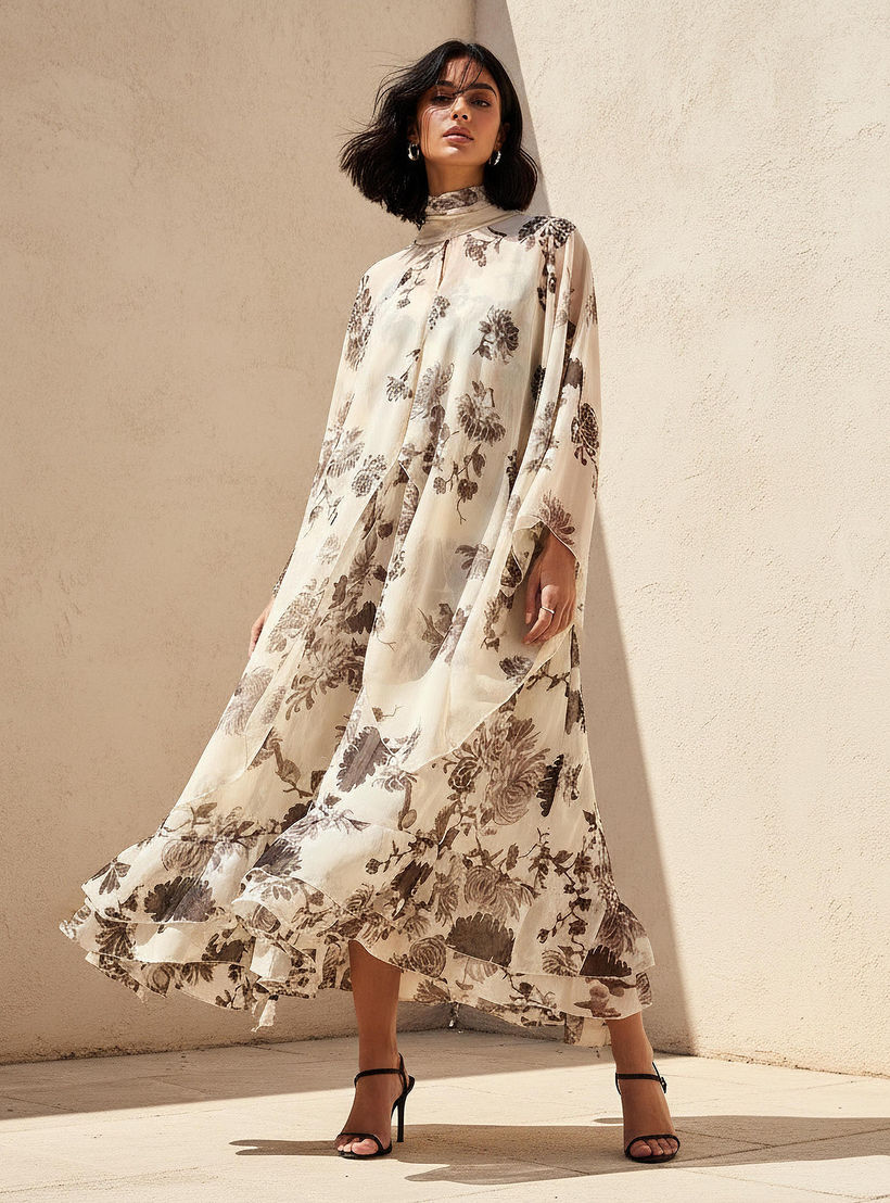 فستان ميدي مع كاب مآيكونيك-women-clothing-dresses-image-1