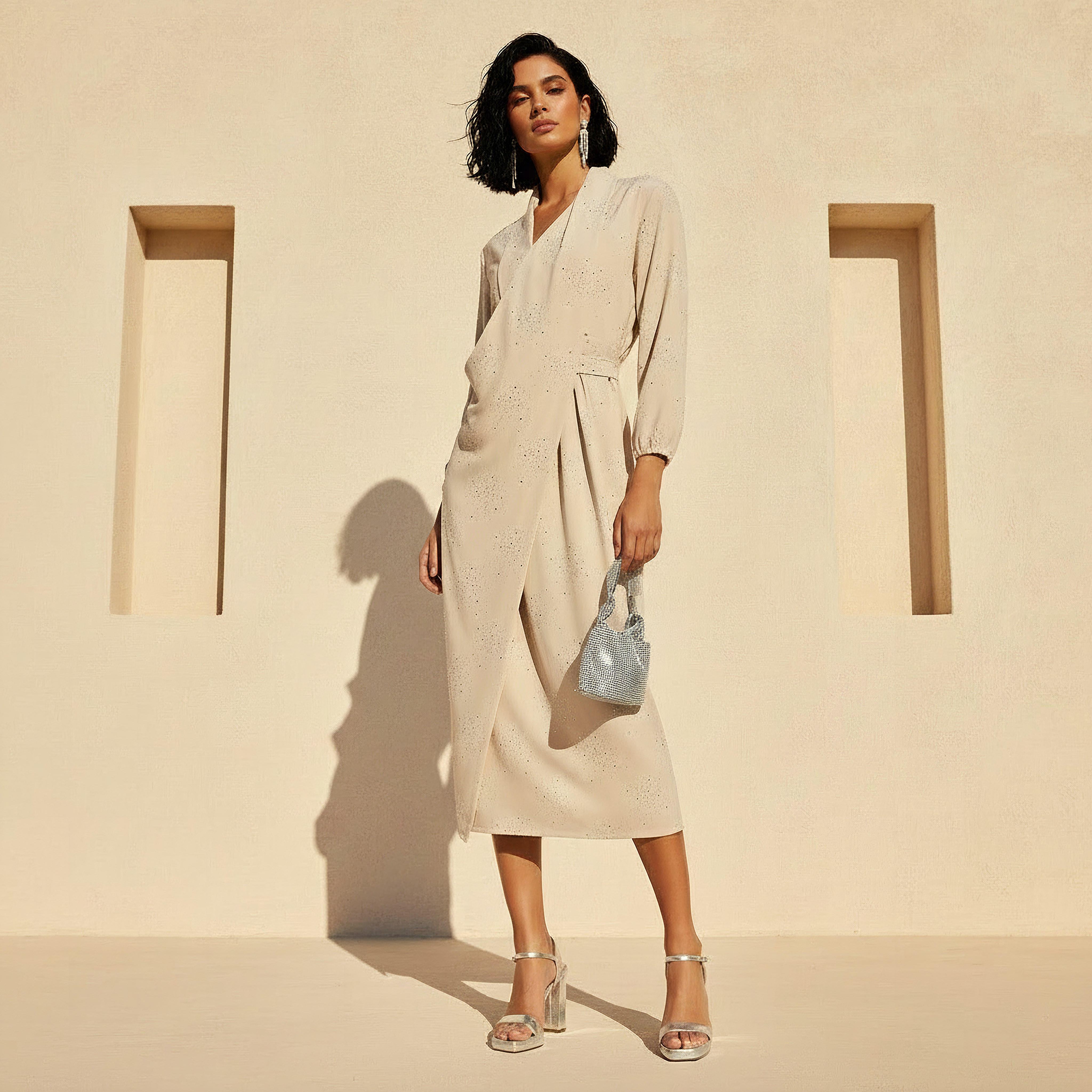Iconic Wrap Midi Dress with Draped Pattern-women-clothing-dresses-image-2