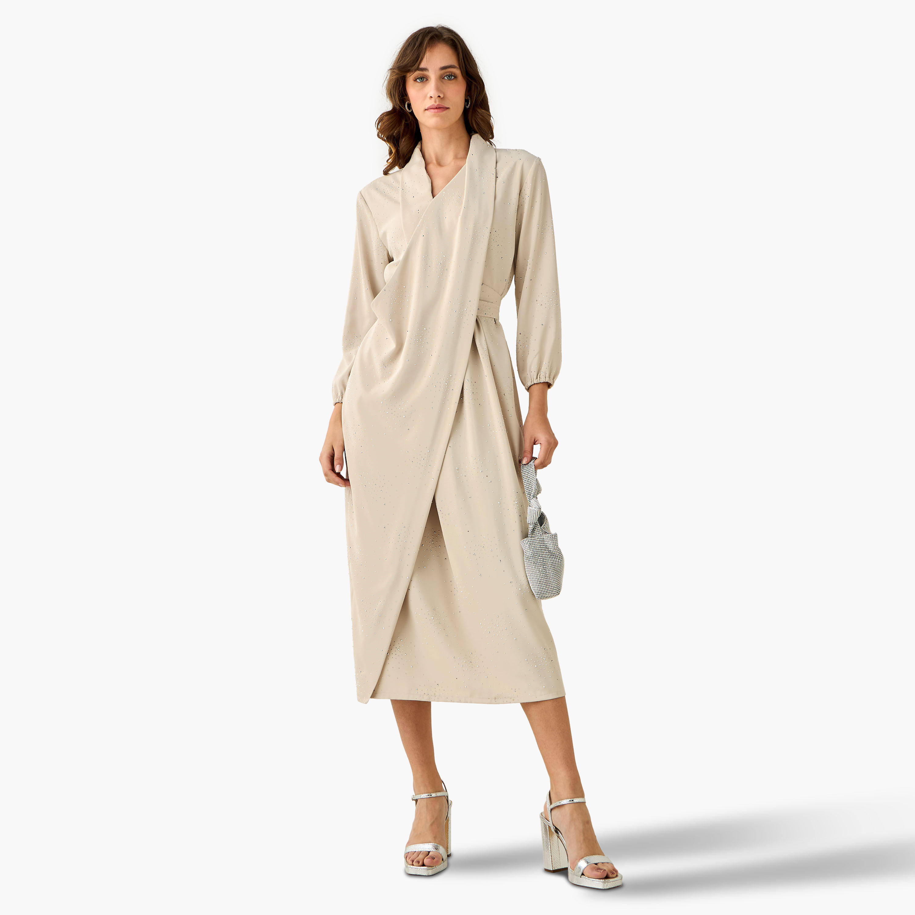 Iconic Wrap Midi Dress with Draped Pattern-women-clothing-dresses-image-3
