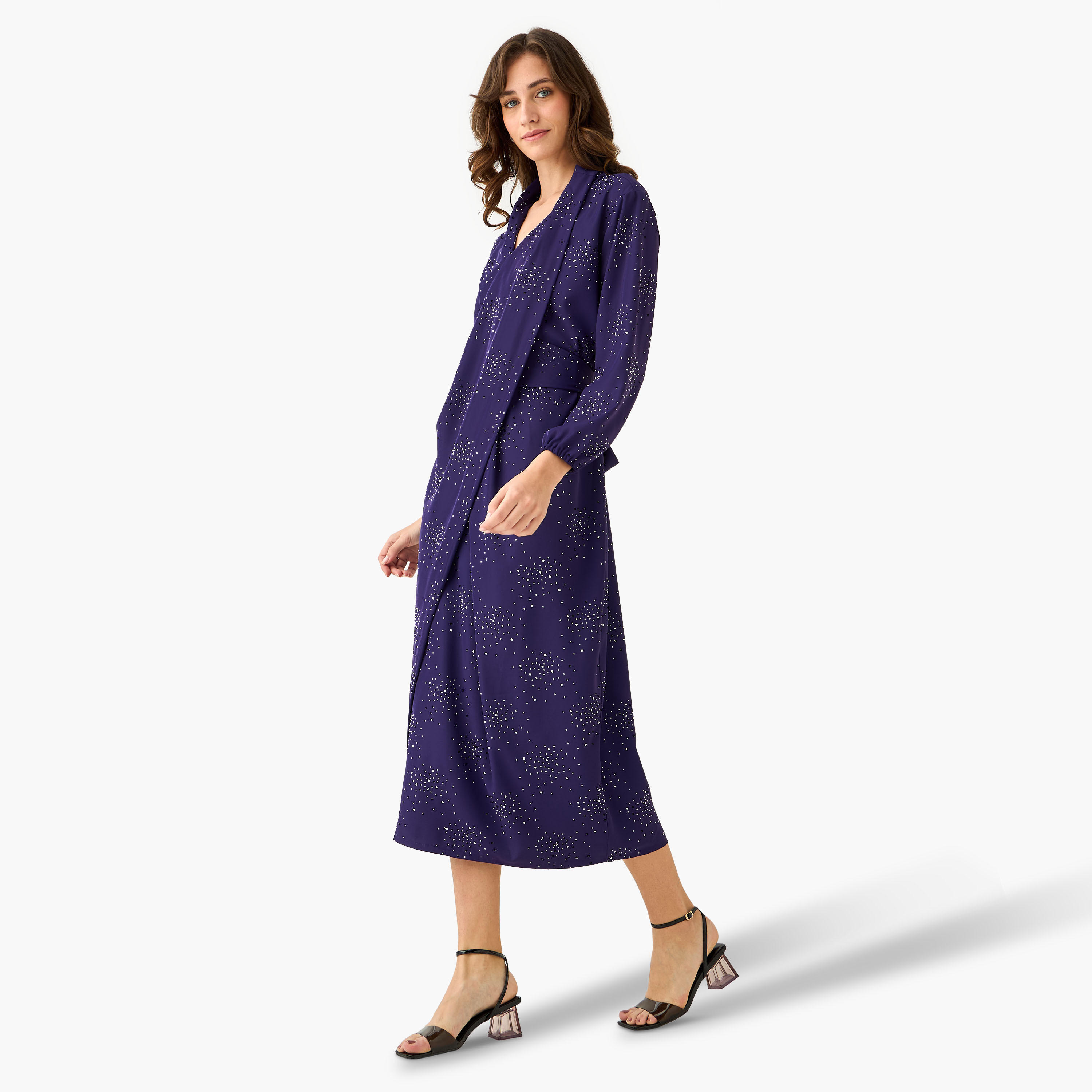 Iconic Wrap Midi Dress with Draped Pattern-women-clothing-dresses-image-2