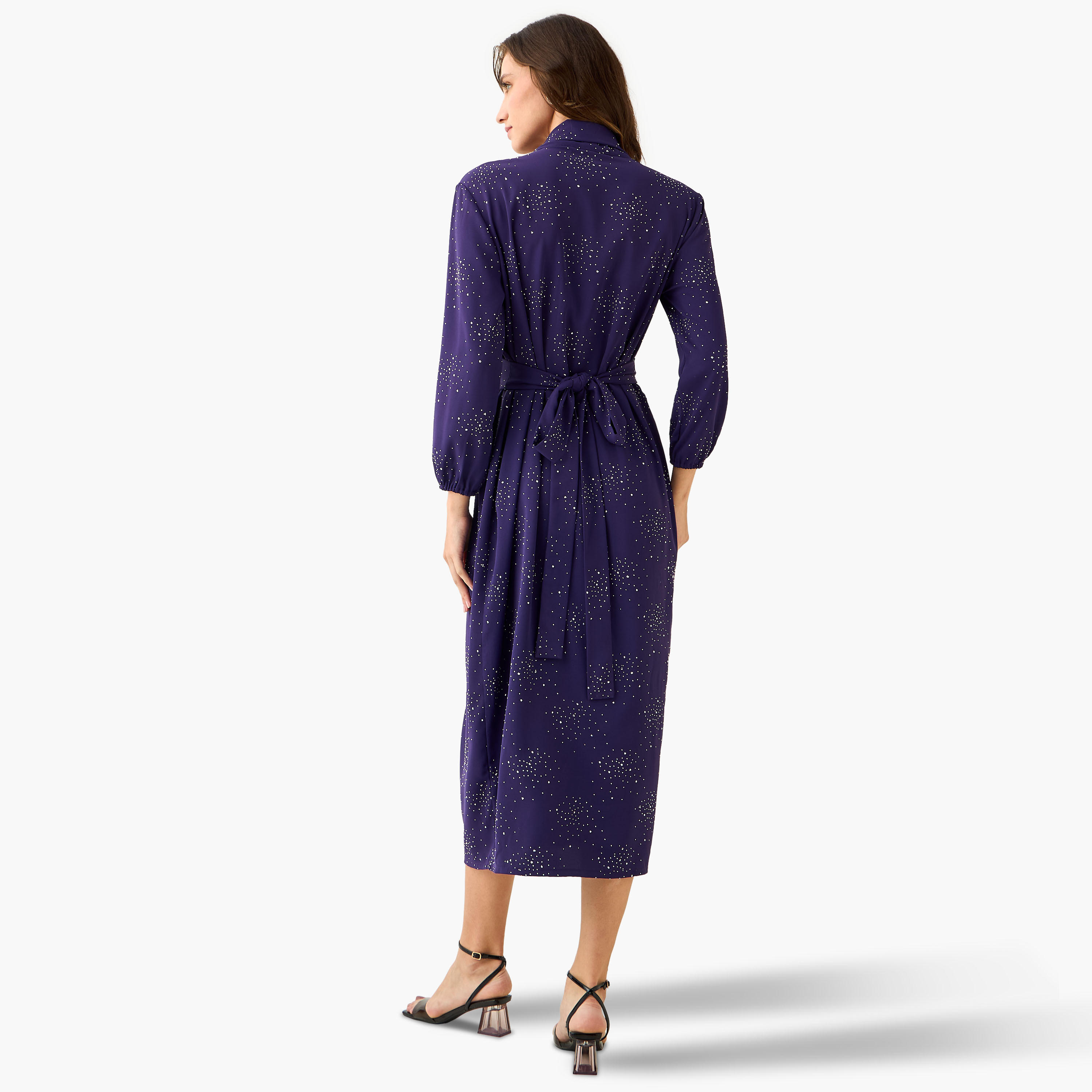 Iconic Wrap Midi Dress with Draped Pattern-women-clothing-dresses-image-3
