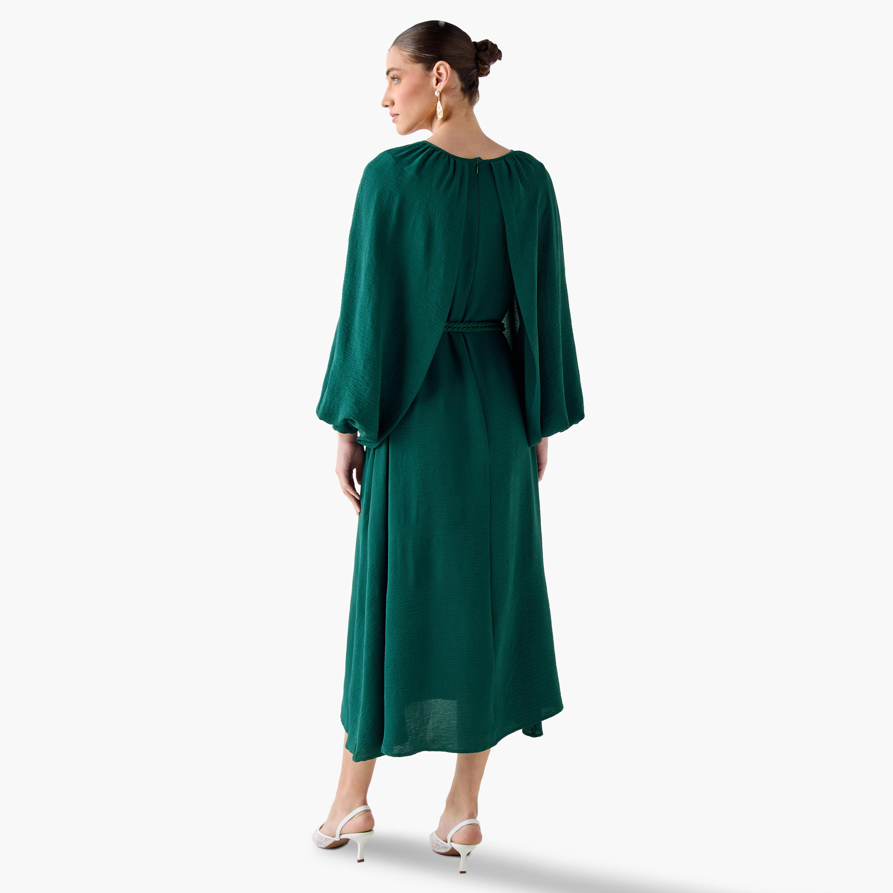 فستان إيه لاين ميدي بأكمام كيب من آيكونيك-women-clothing-dresses-image-4