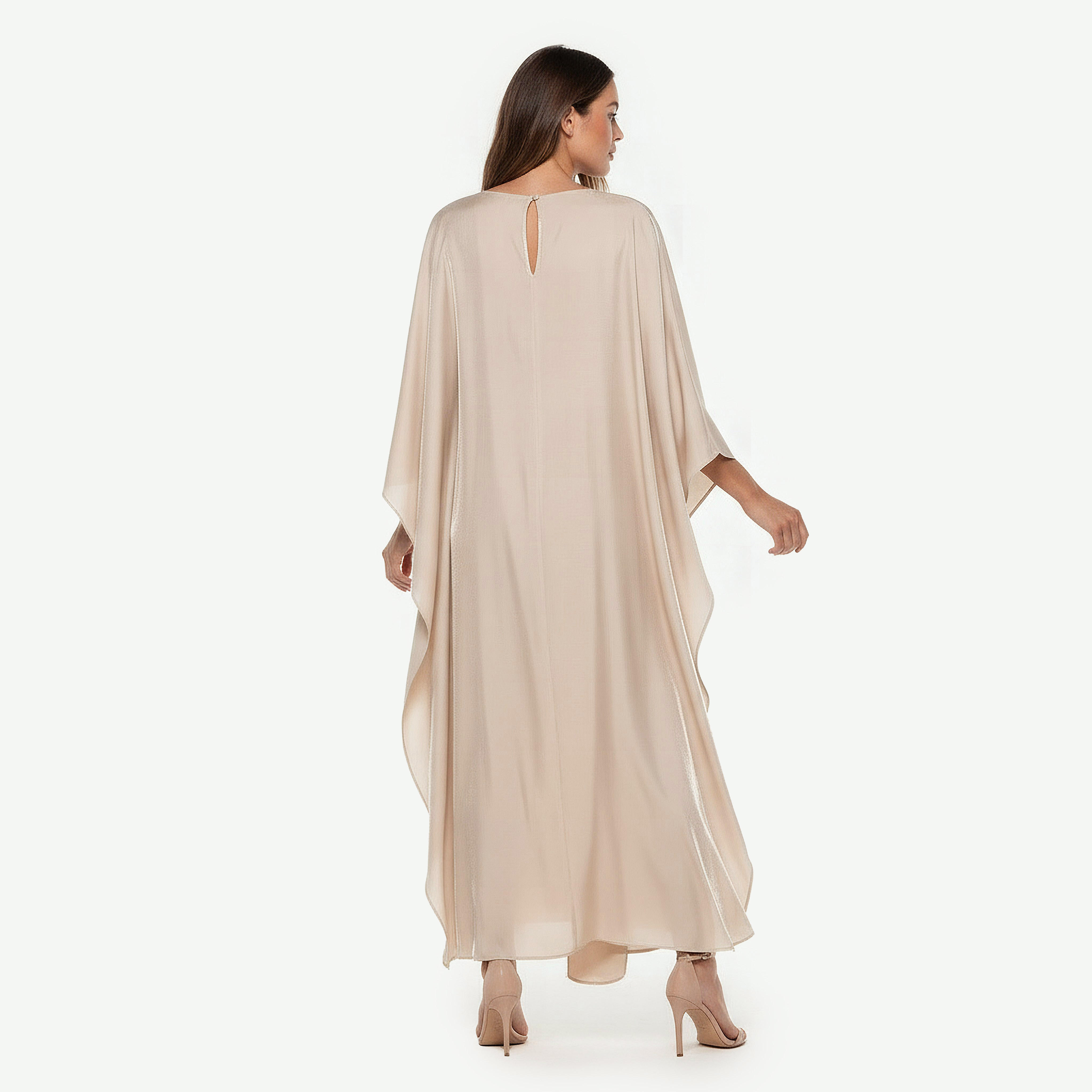 Iconic Cape Kaftan Women Dress with Knot Buckle Detail-women-clothing-dresses-image-4