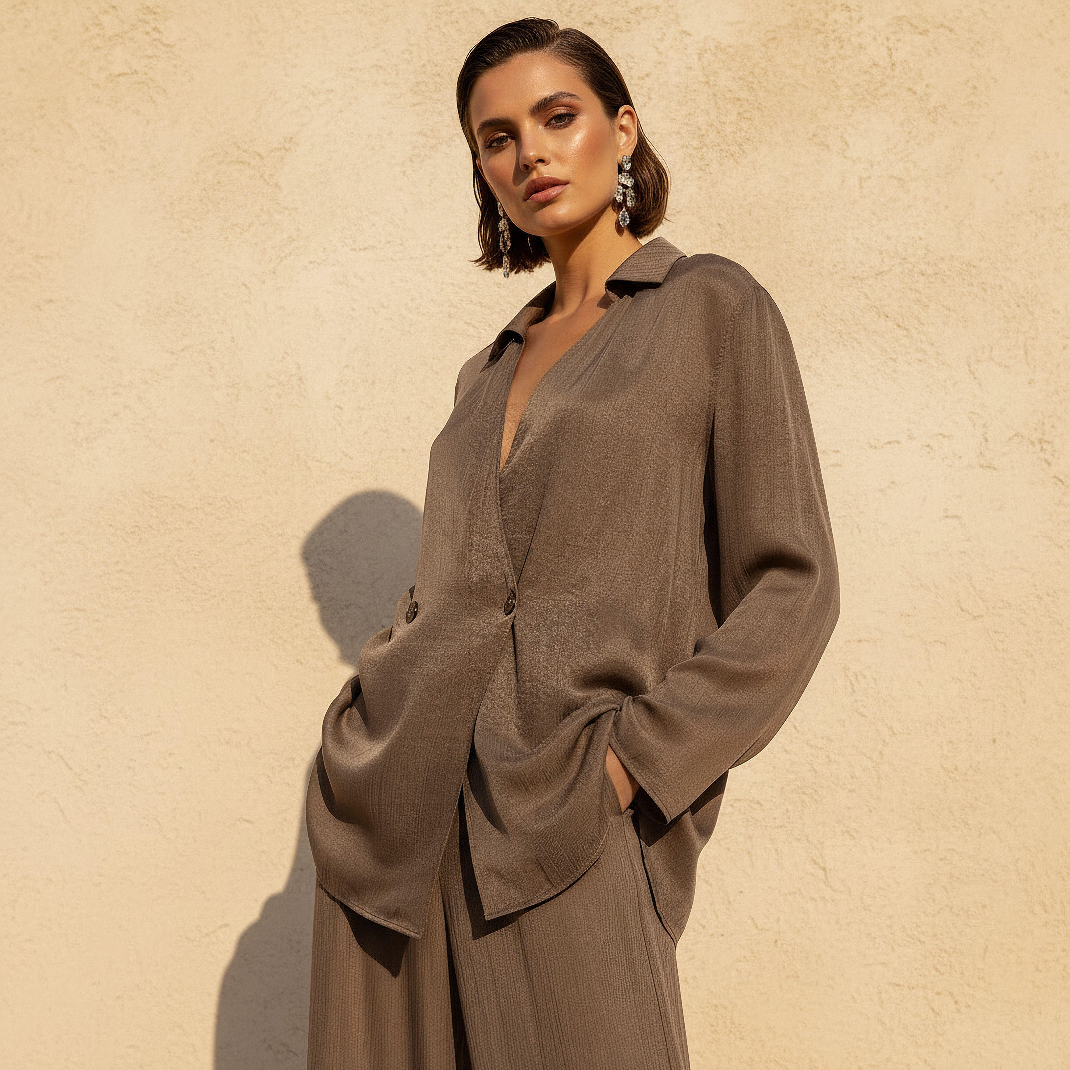 Iconic Wrap Top with Notch Collar-women-clothing-coordsets-image-1