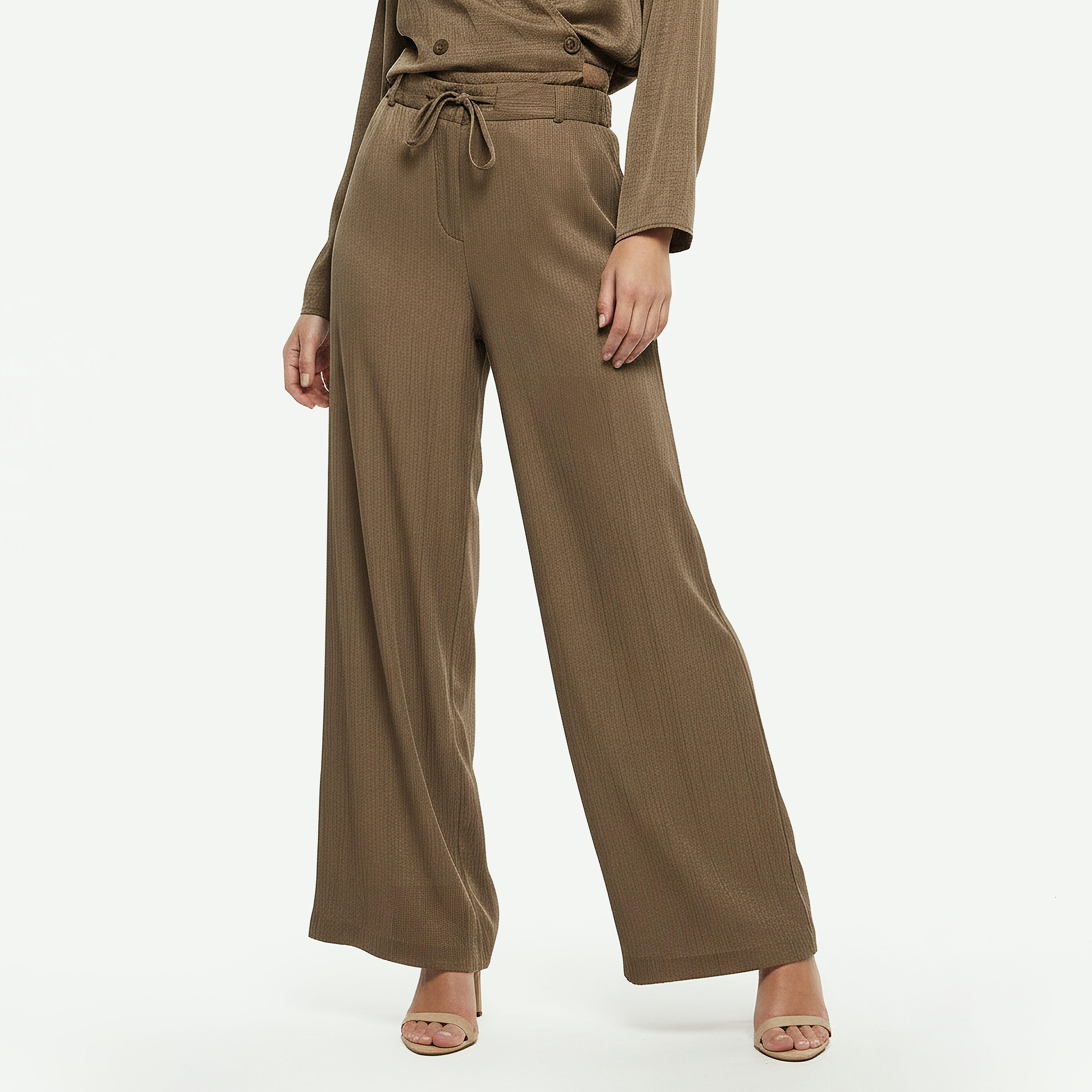 Iconic Straight Fit Textured Pants-women-clothing-coordsets-image-4