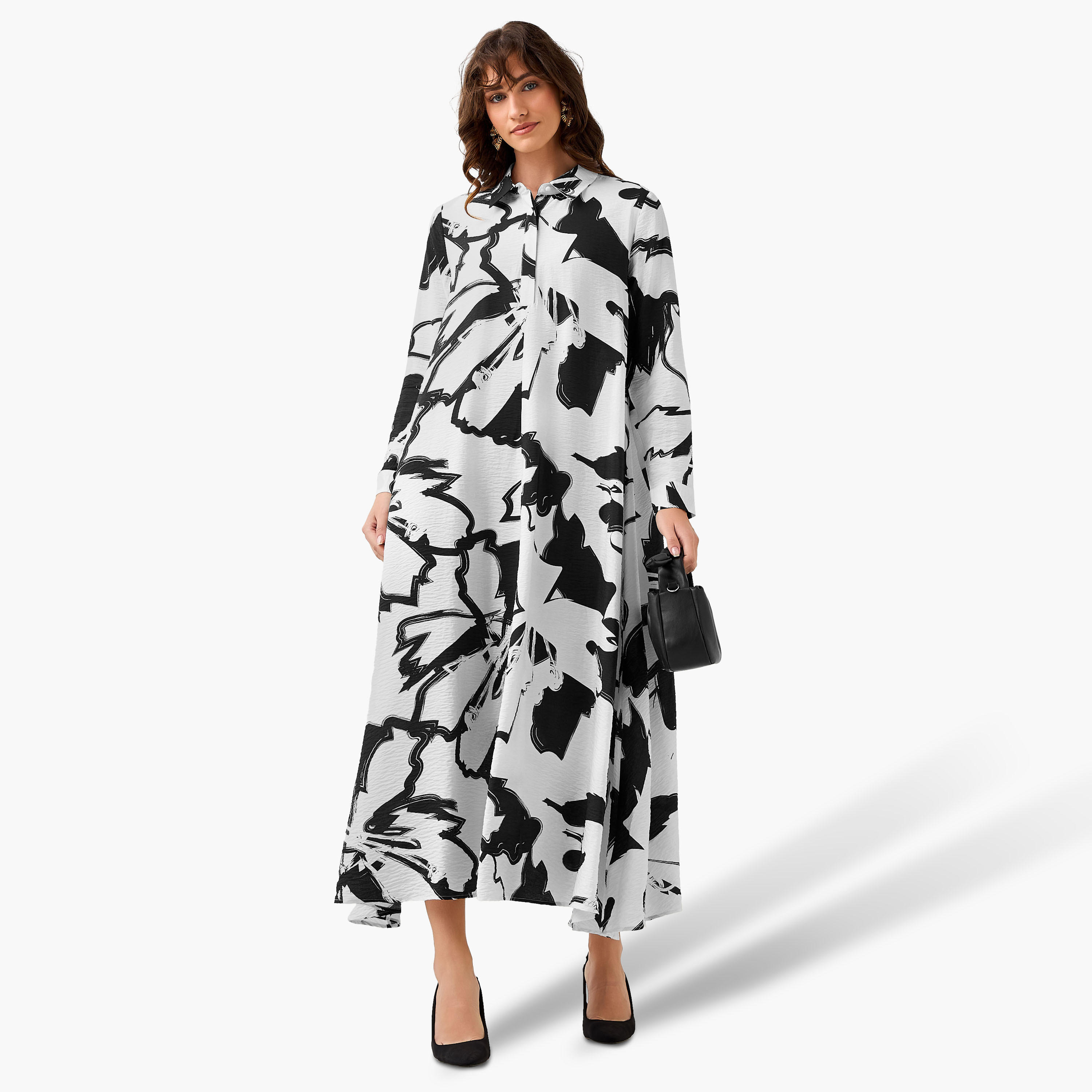 Iconic Printed Shirt Dress with Collar-women-clothing-dresses-image-2