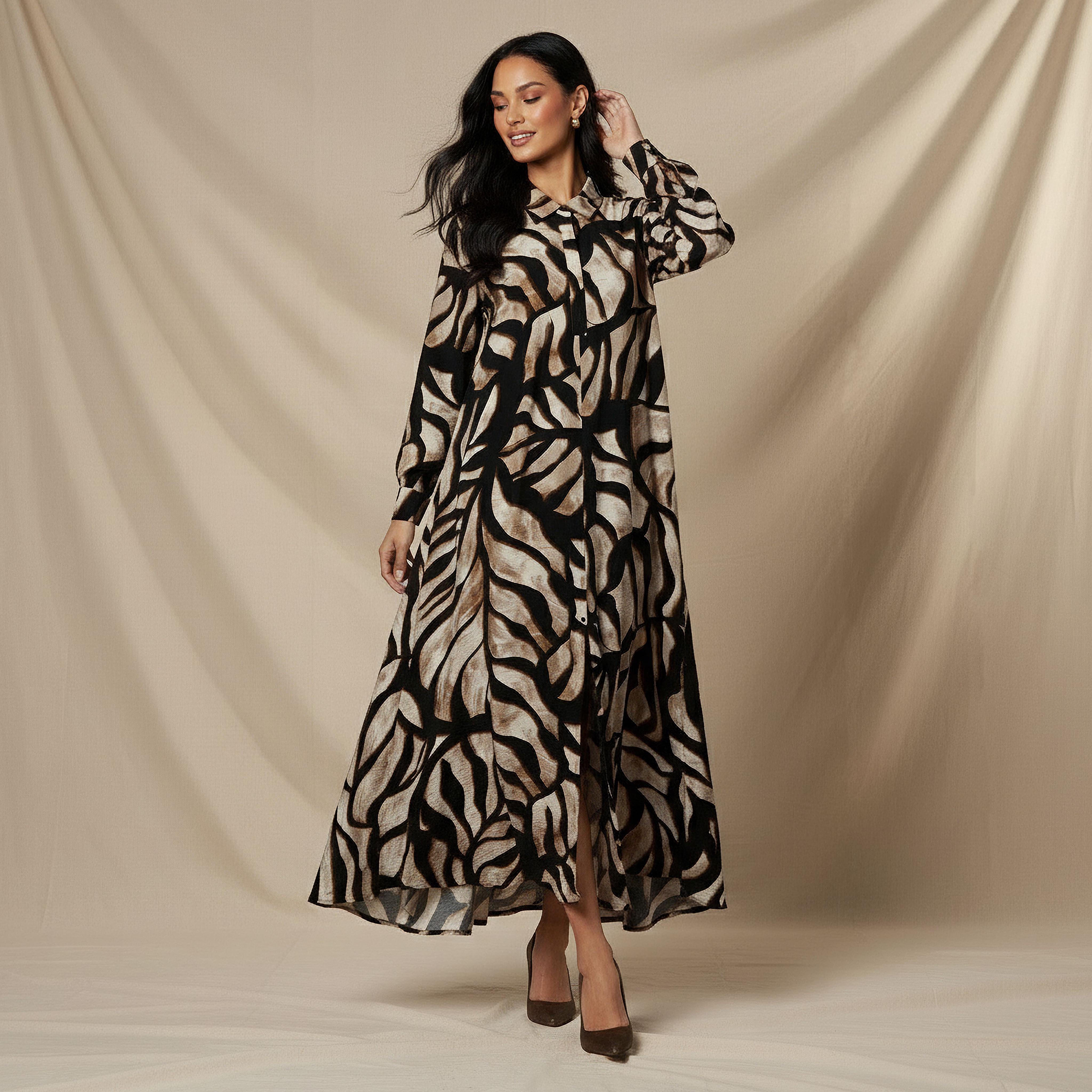 Iconic Printed Shirt Dress with Collar-women-clothing-dresses-image-5
