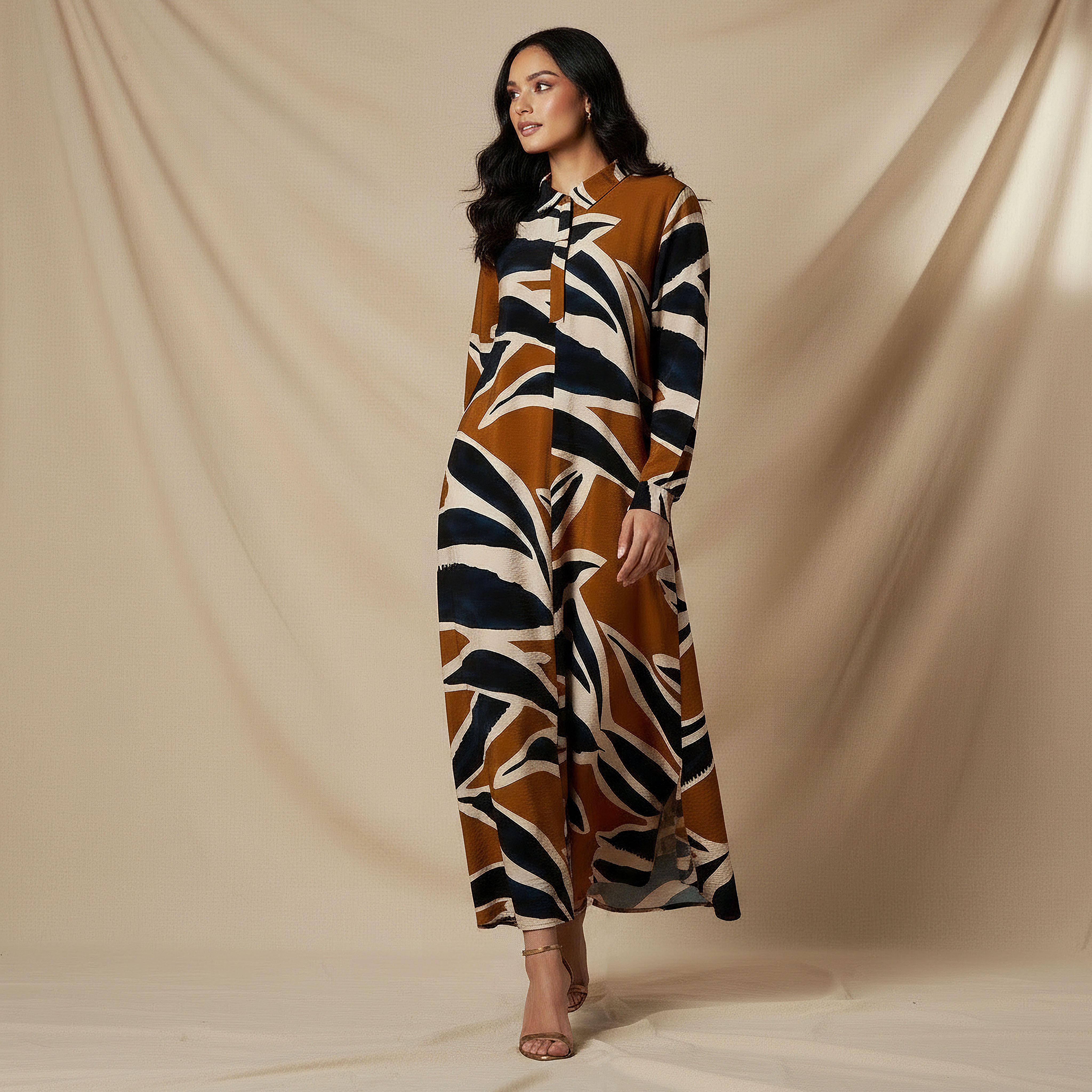 Iconic Printed Shirt Dress with Collar-women-clothing-dresses-image-2