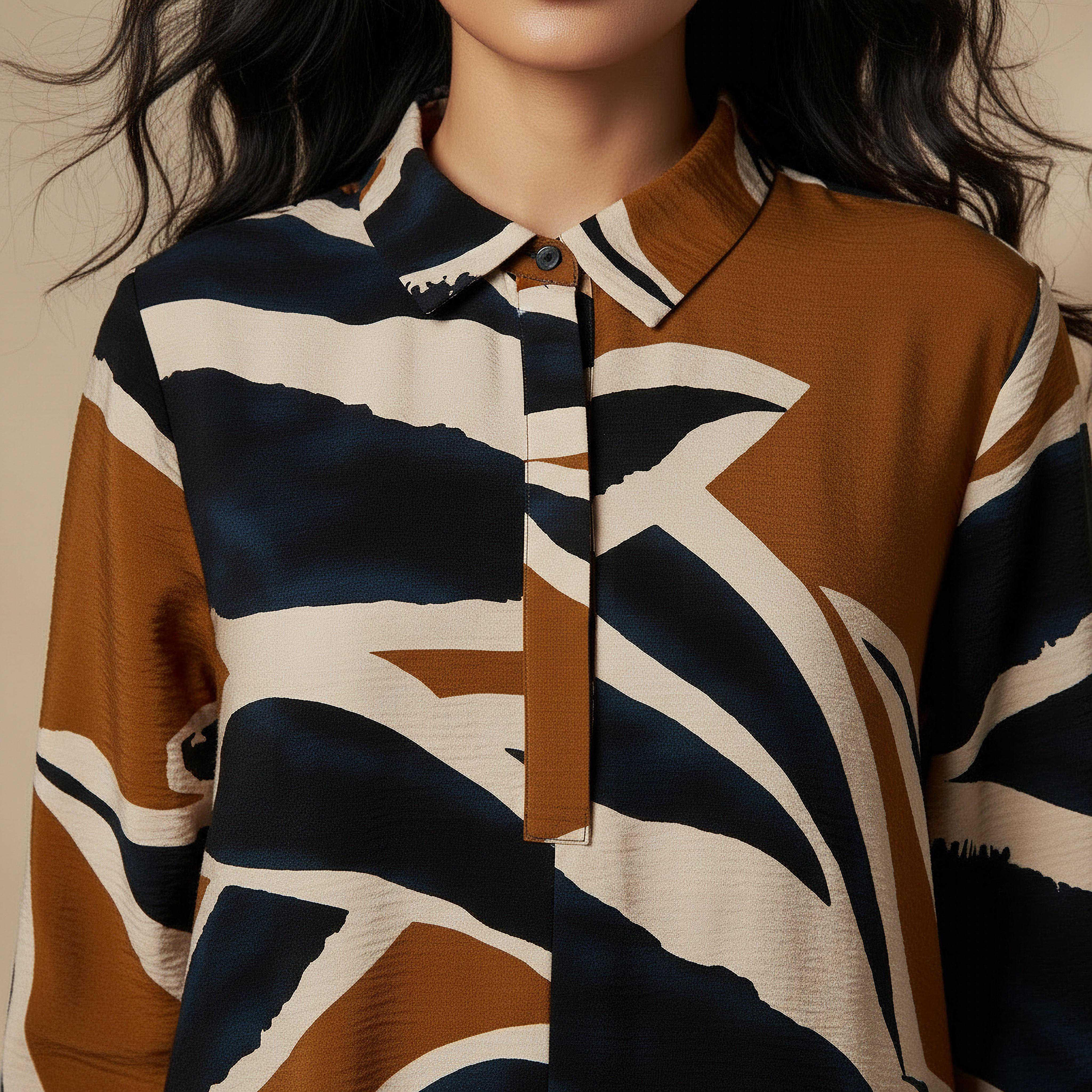فستان قميص بطبعات وياقة عادية من آيكونيك-women-clothing-dresses-image-4