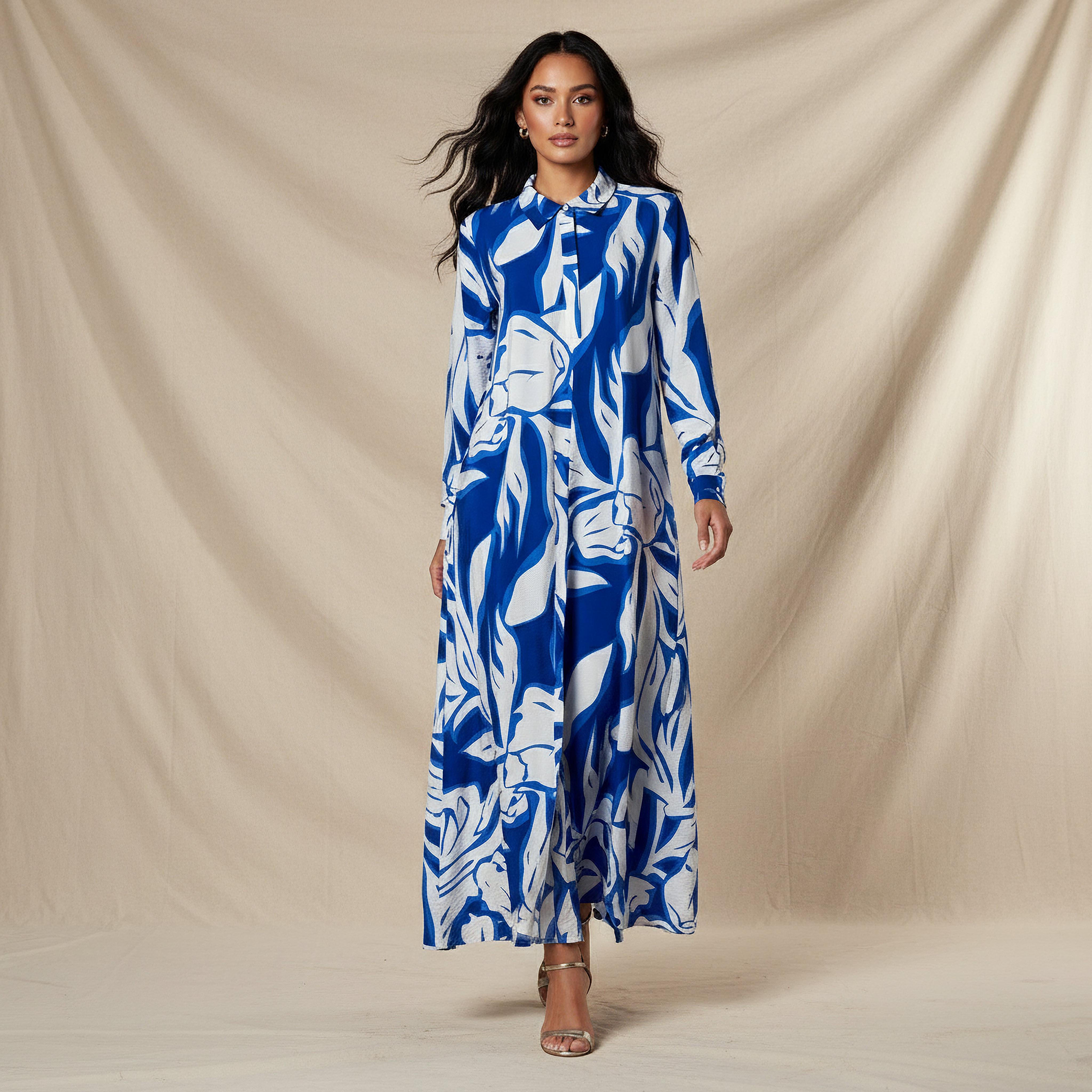 Iconic Printed Shirt Dress with Collar-women-clothing-dresses-image-1