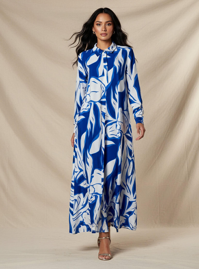 Iconic Printed Shirt Dress with Collar-women-clothing-dresses-image-1