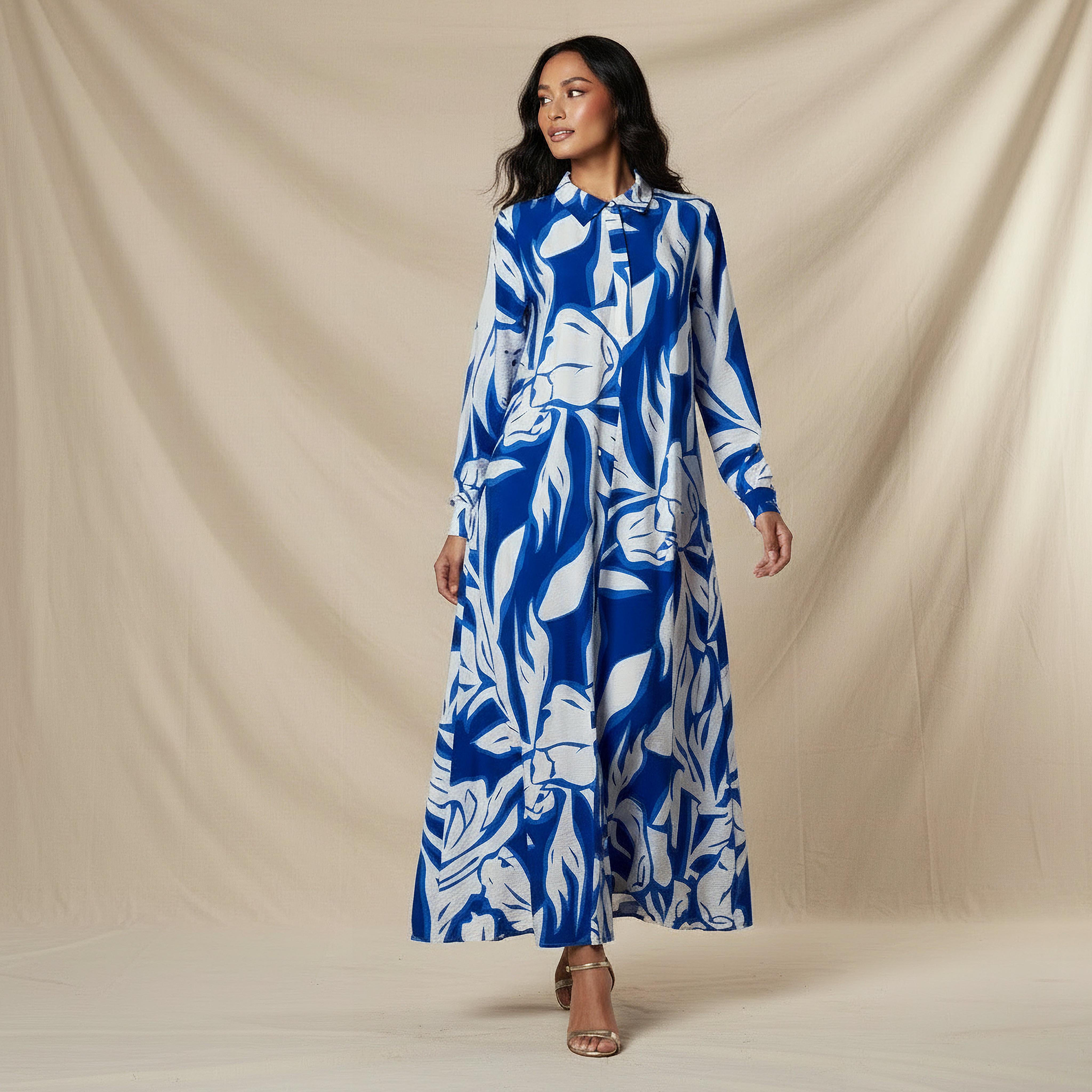 Iconic Printed Shirt Dress with Collar-women-clothing-dresses-image-5