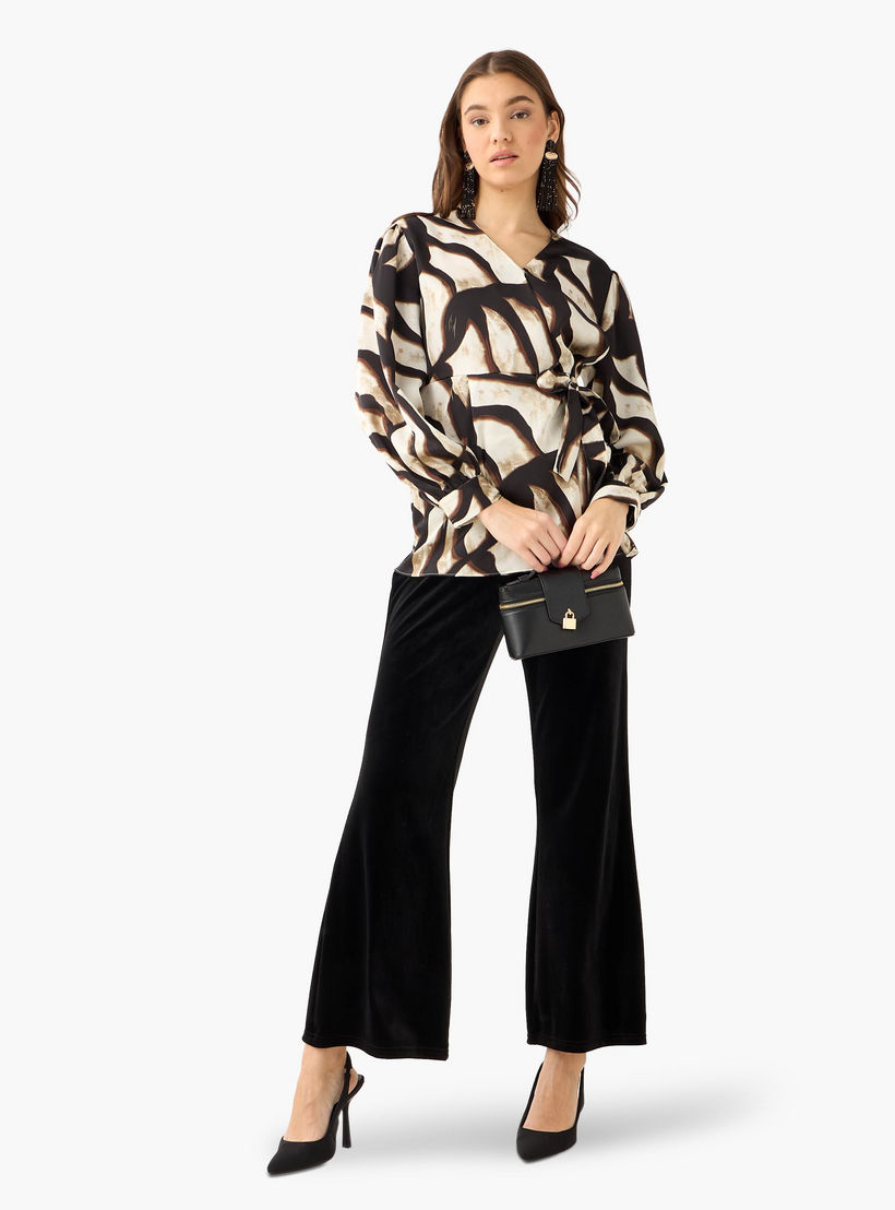 بلوزة ملفوفة بطبعات من أيكونيك-women-clothing-shirtsandblouses-blouses-image-4
