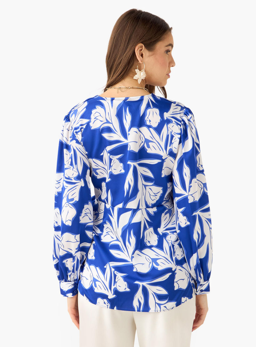 بلوزة ملفوفة بطبعات زهور من آيكونيك-women-clothing-shirtsandblouses-blouses-image-4