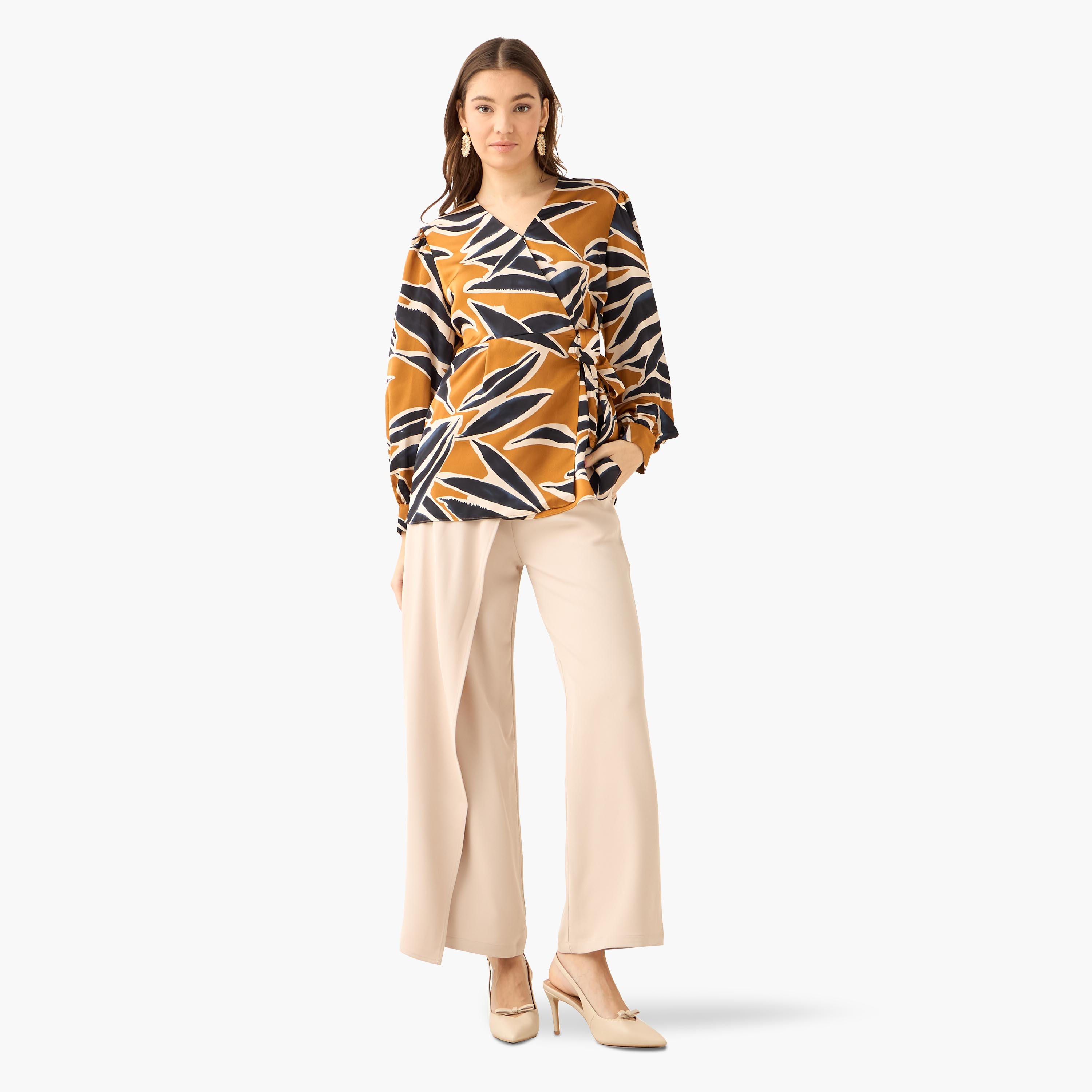 Iconic Wrap Top with Print-women-clothing-shirtsandblouses-blouses-image-3